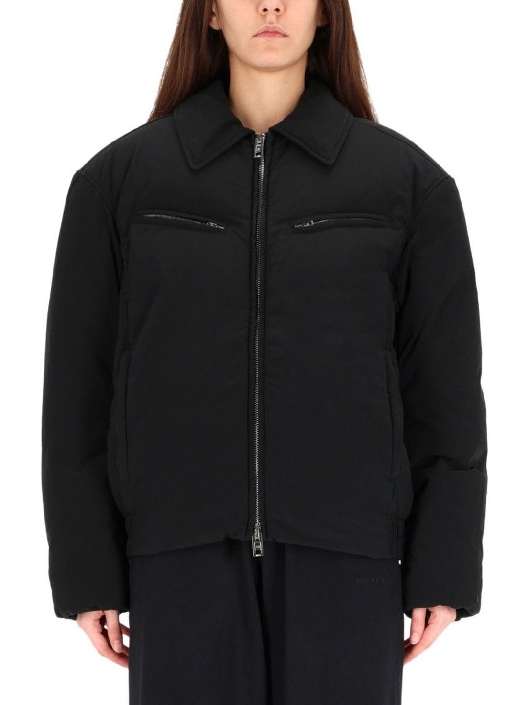 Alexander Wang Black Solid Shirt Collar Jacket-picture-28
