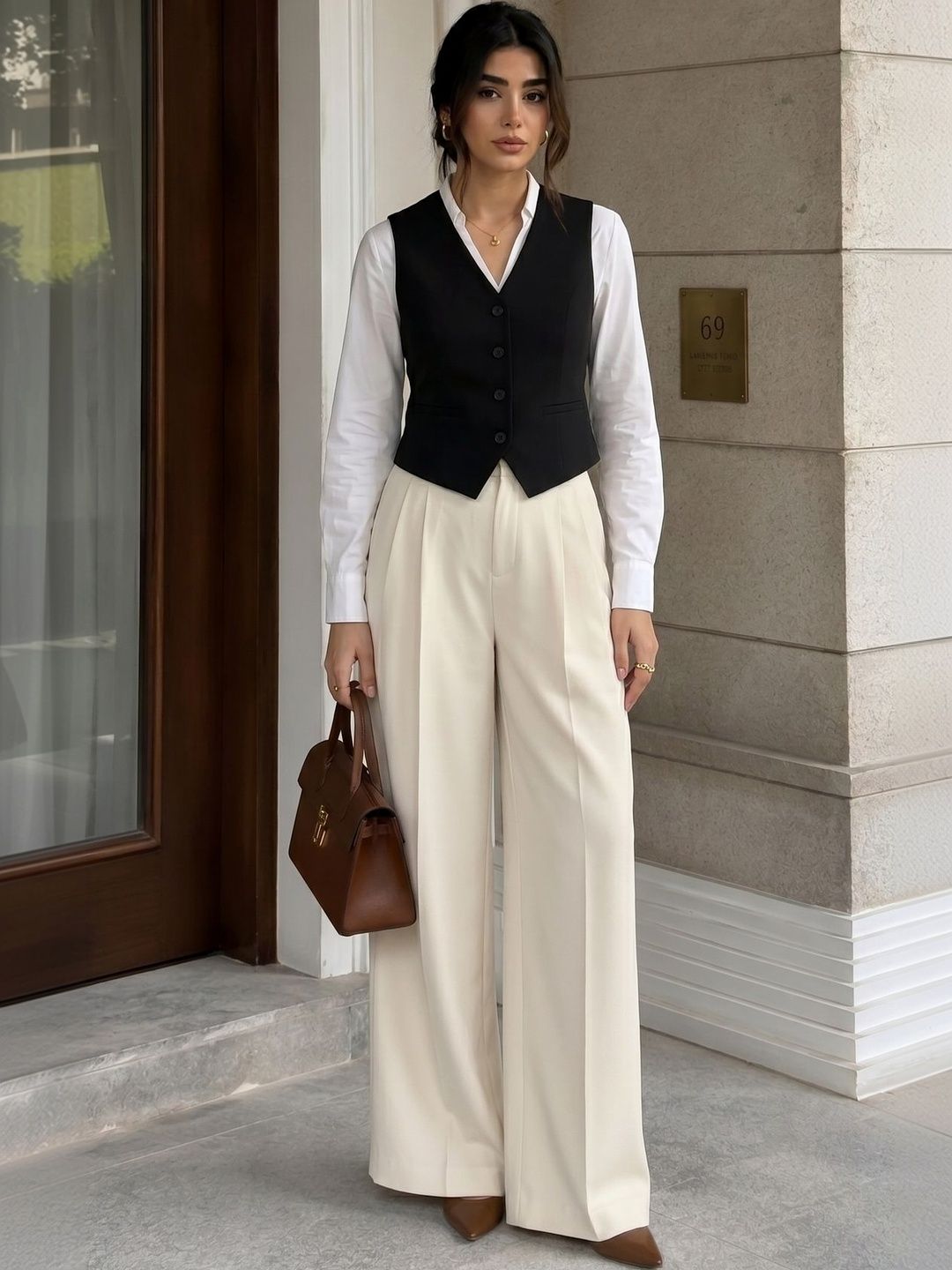 THE CLASSIC TOGS V-Neck Woven Formal Waistcoat-picture-23