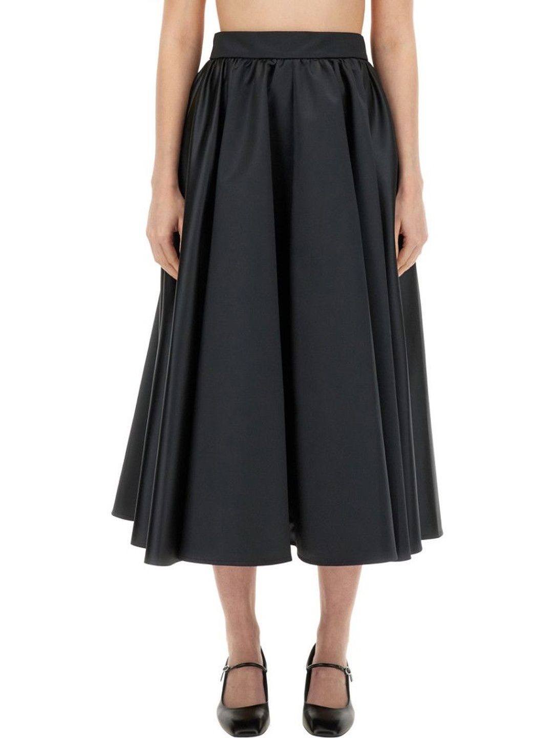 Patou Black Solid Midi Skirt-picture-48