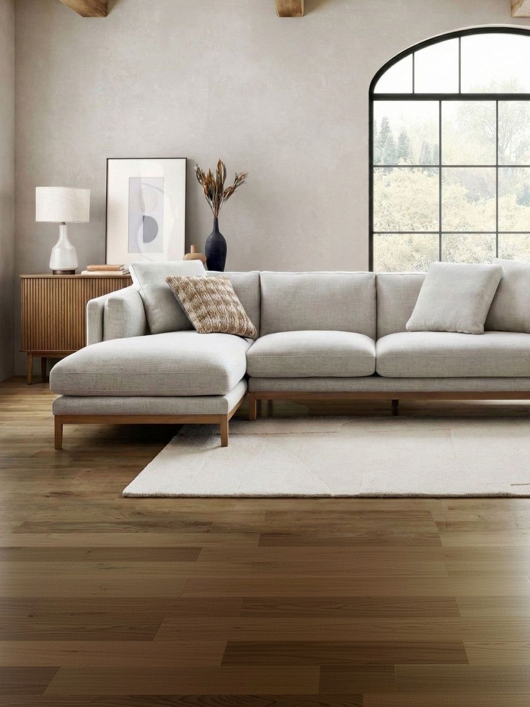 Myntra Elegant Homes Cream-Coloured Abstract Anti-Skid Woollen Carpet-picture-35