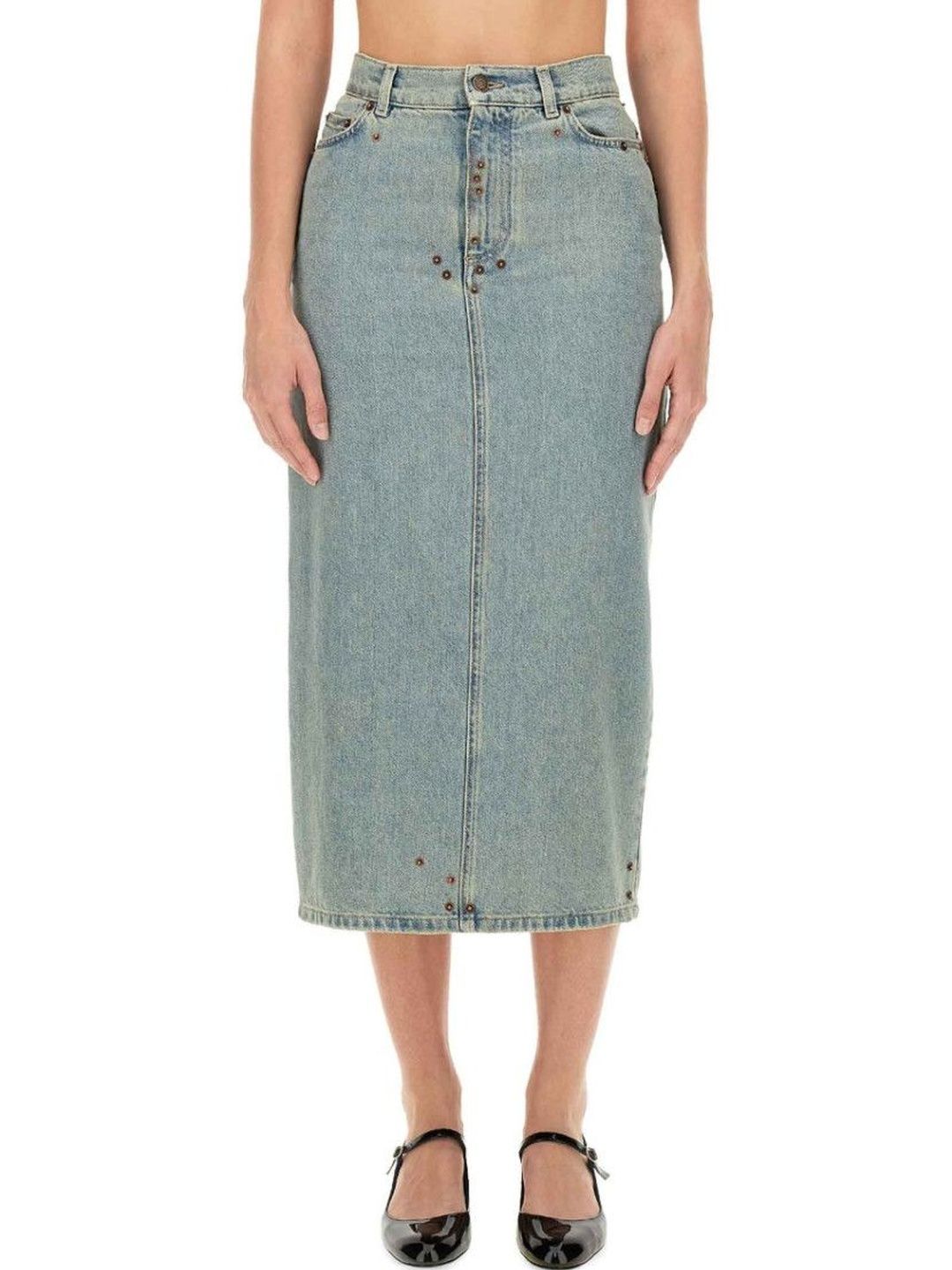 MOSCHINO Denim Solid Midi Skirt-picture-25