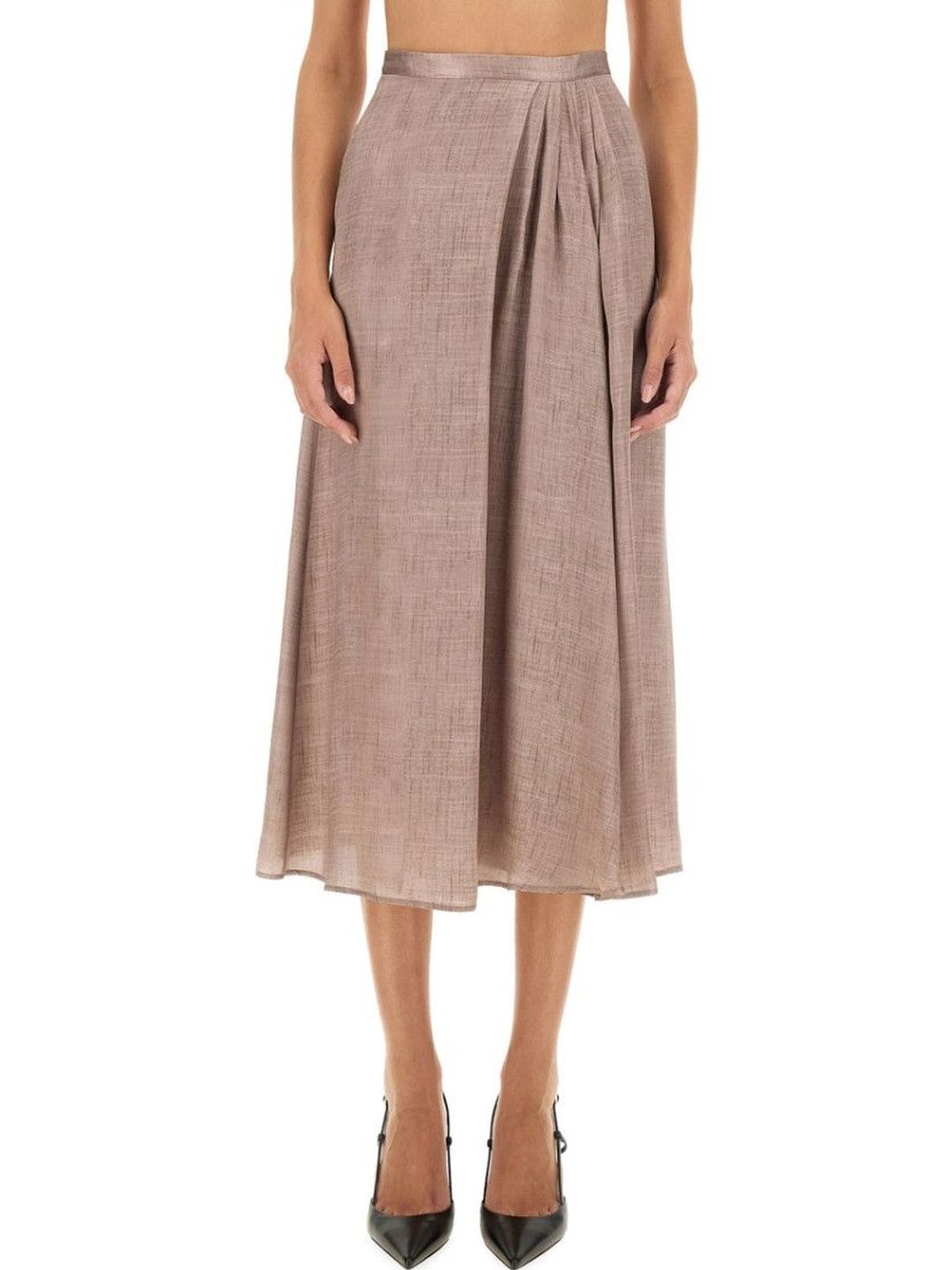 Kiton Pink Solid Midi Skirt-image-41