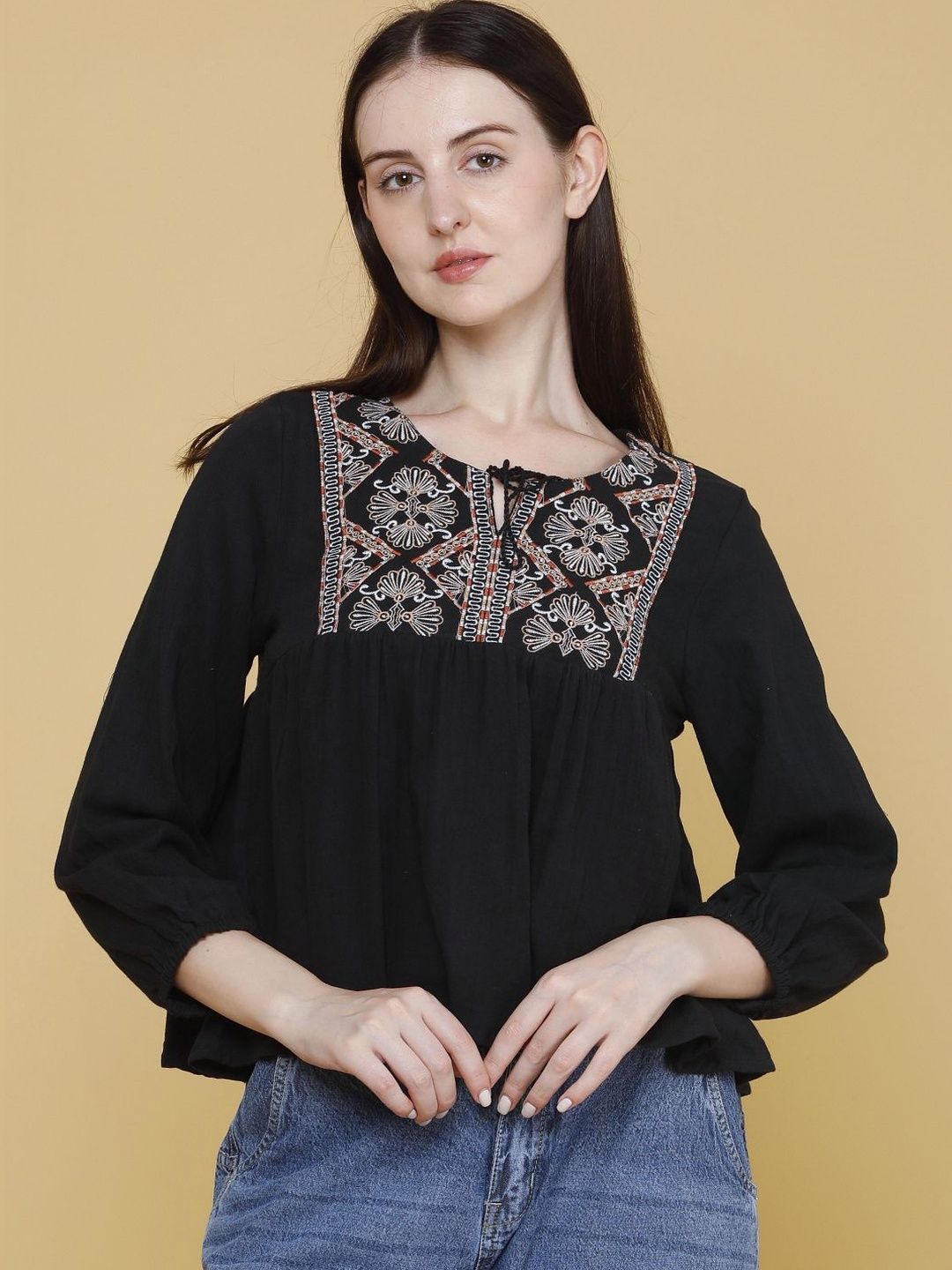 LIMEROAD Embroidered Ethnic Cotton Top-picture-52