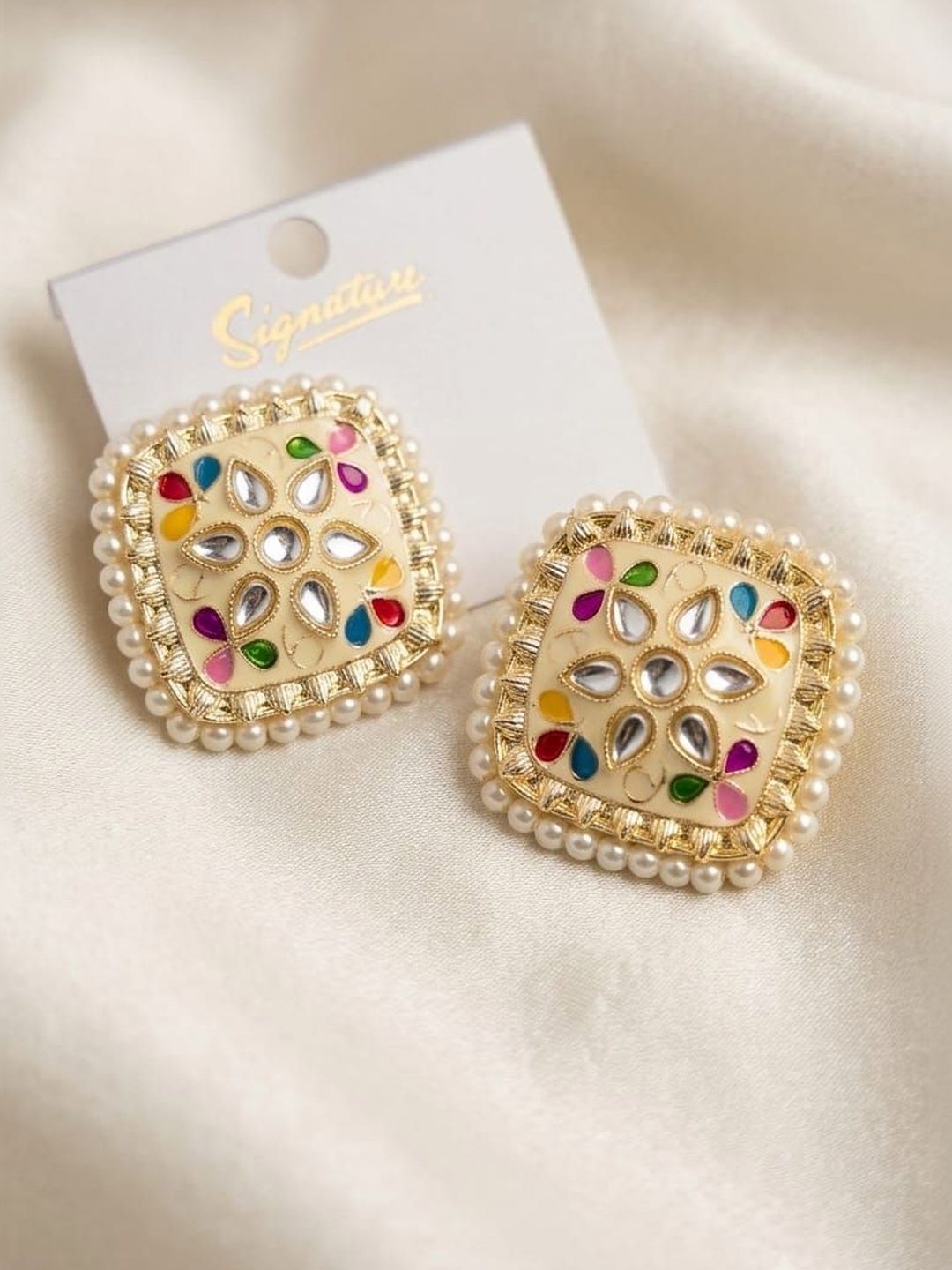 KAVYA JEWELS Square Studs Earrings-picture-48