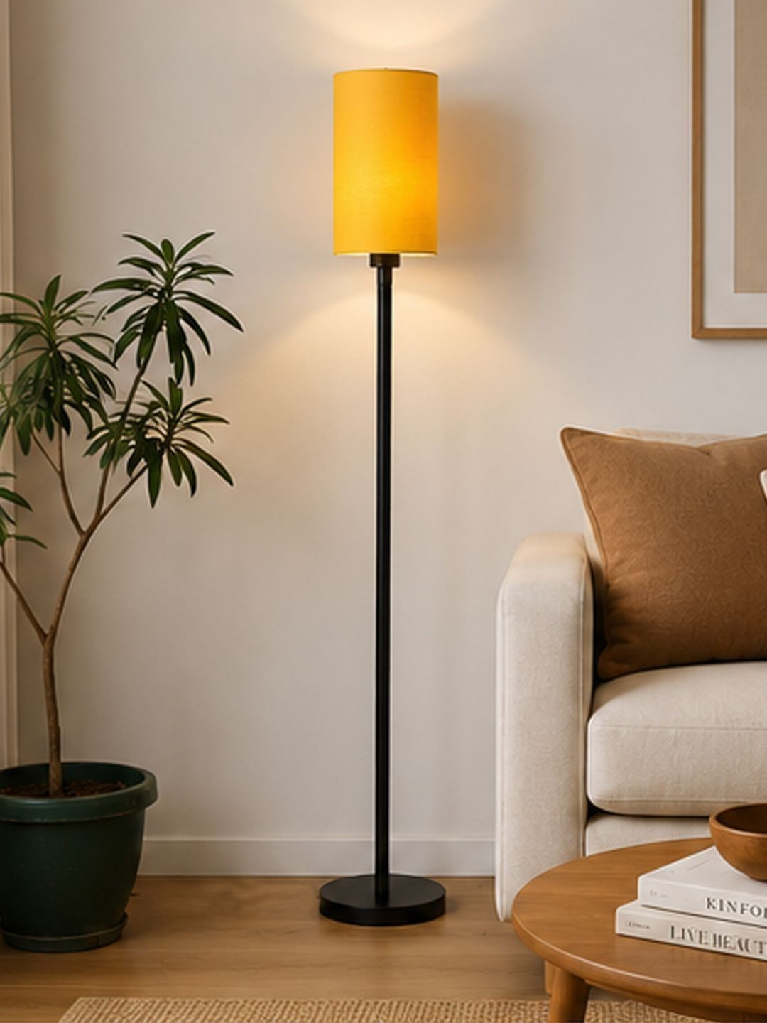 Myntra Elegant Homes Yellow Metal Floor Lamp-image-19