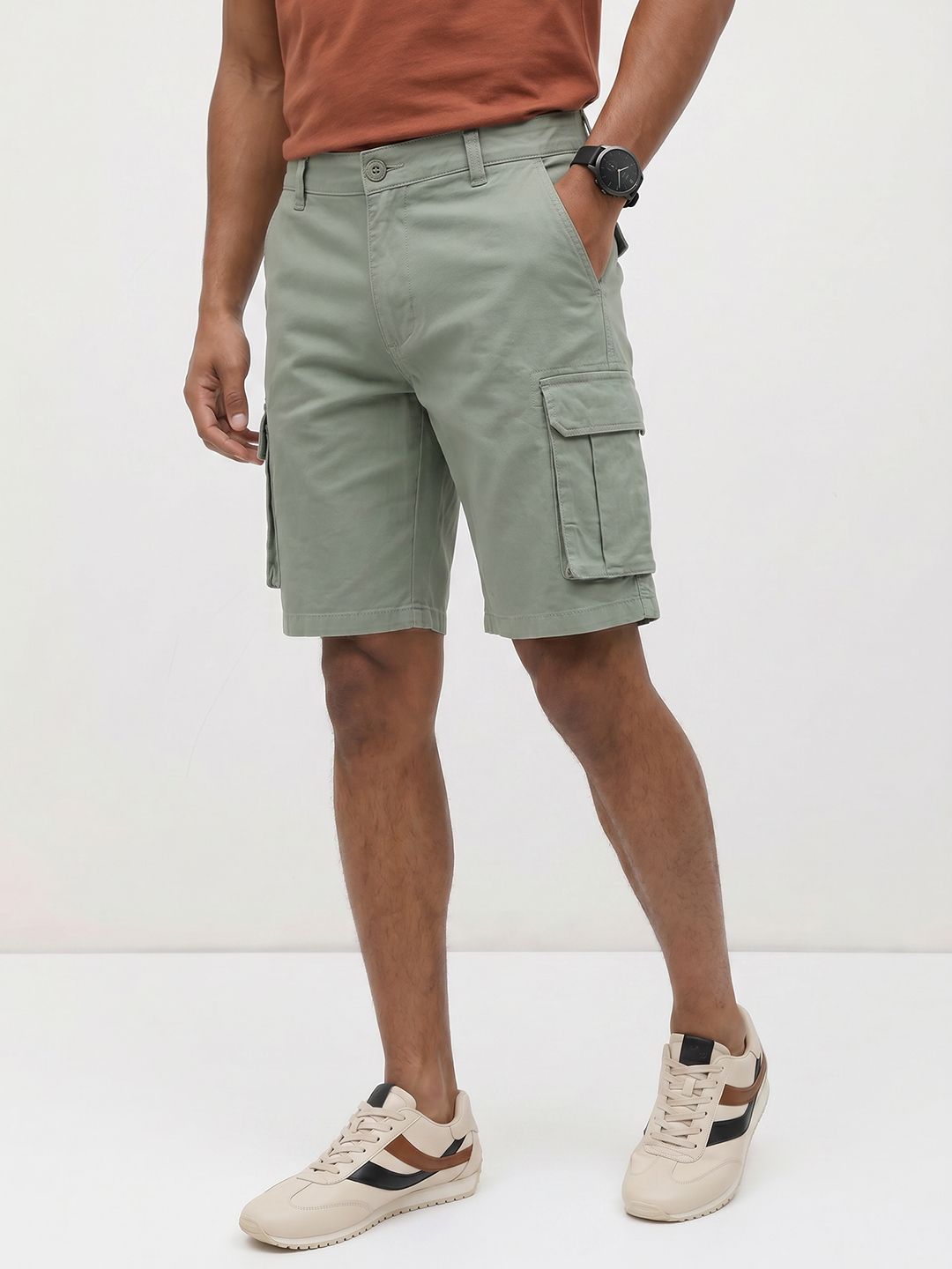 The Roadster Life Co. Men Pure Cotton Cargo Shorts-image-20