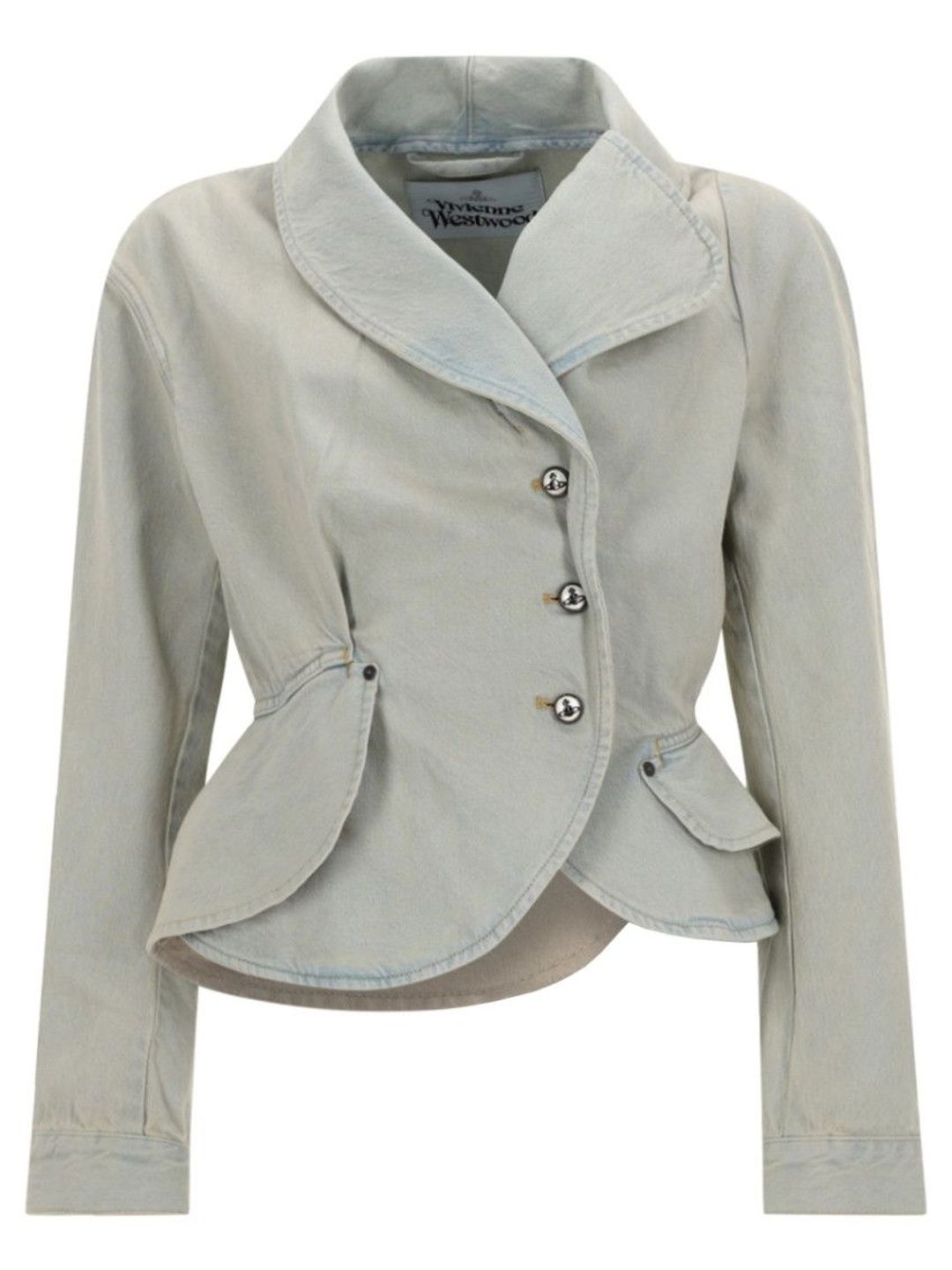 Blue Solid Shawl Lapel Jacket-image-49