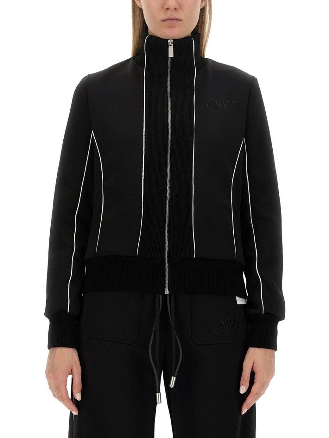 Off-White Black Solid Mock Collar Jacket-picture-35