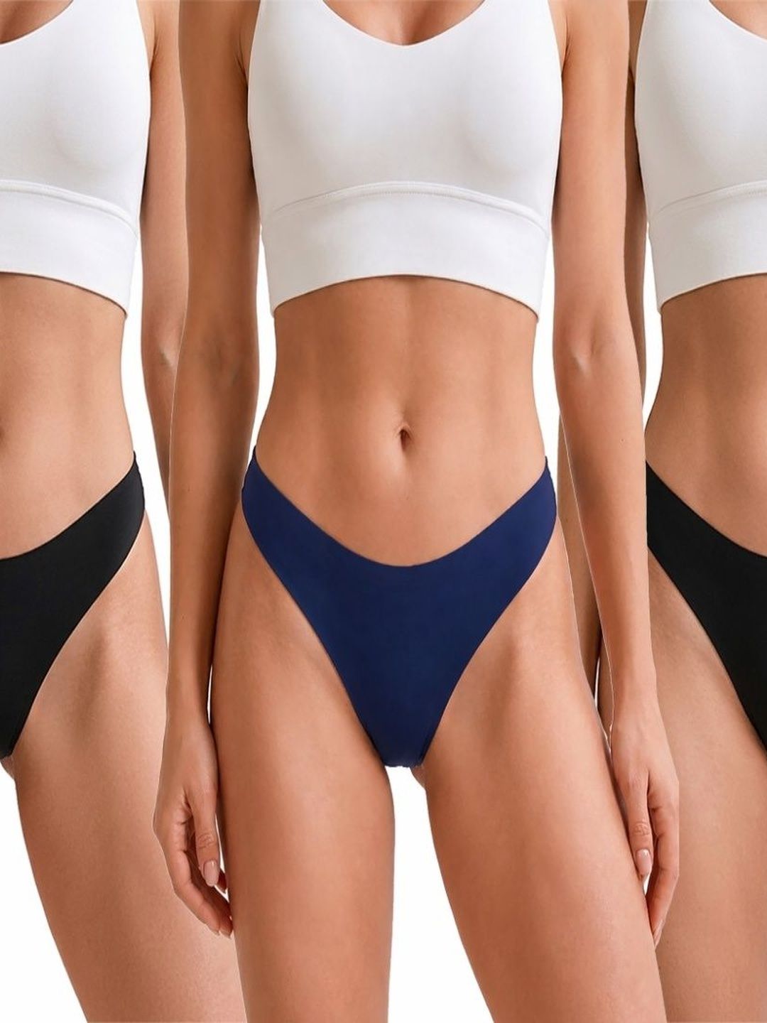 Think Tech Women Pack of 3 Assorted Cotton Thongs-image-13