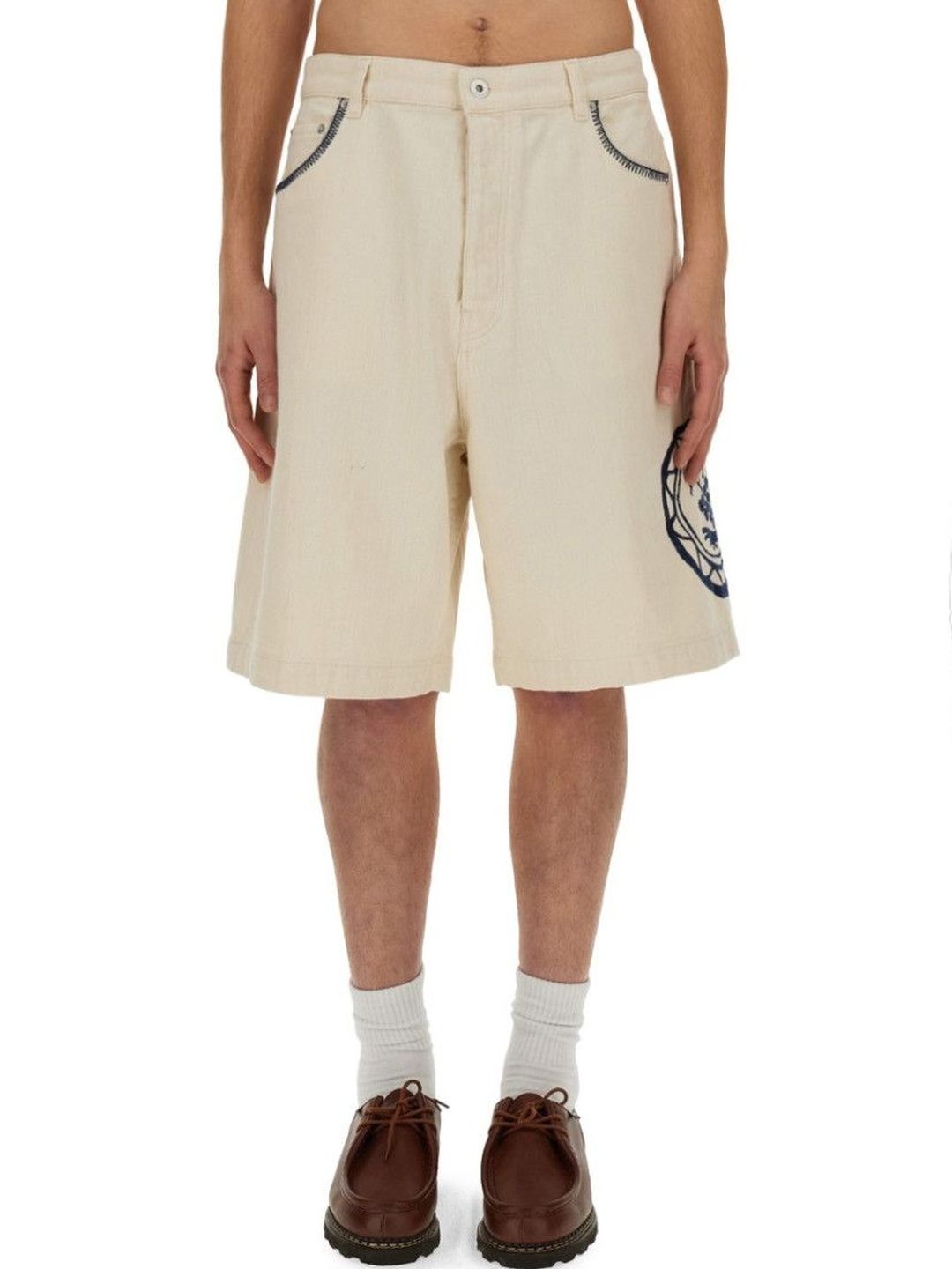 Light Brown Embroidered Shorts-image-41