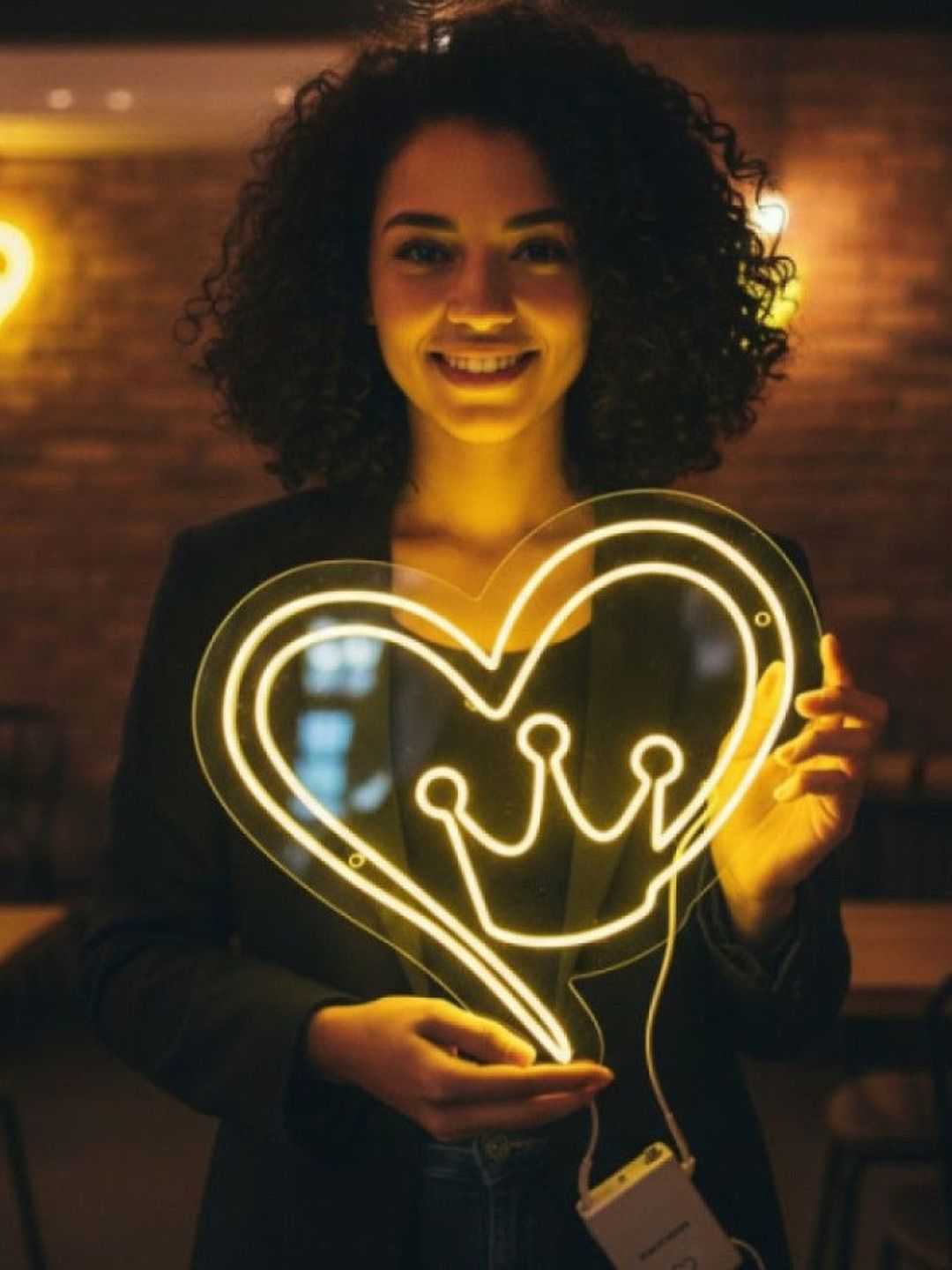 Custom Neon Heart with Crown String Lights-image-13