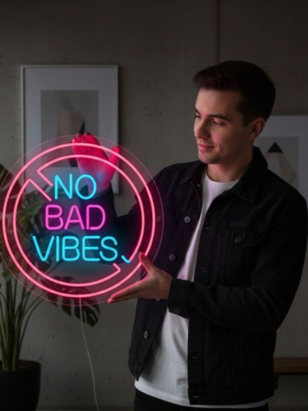 Custom Neon No Bad Vibes String Light-picture-29
