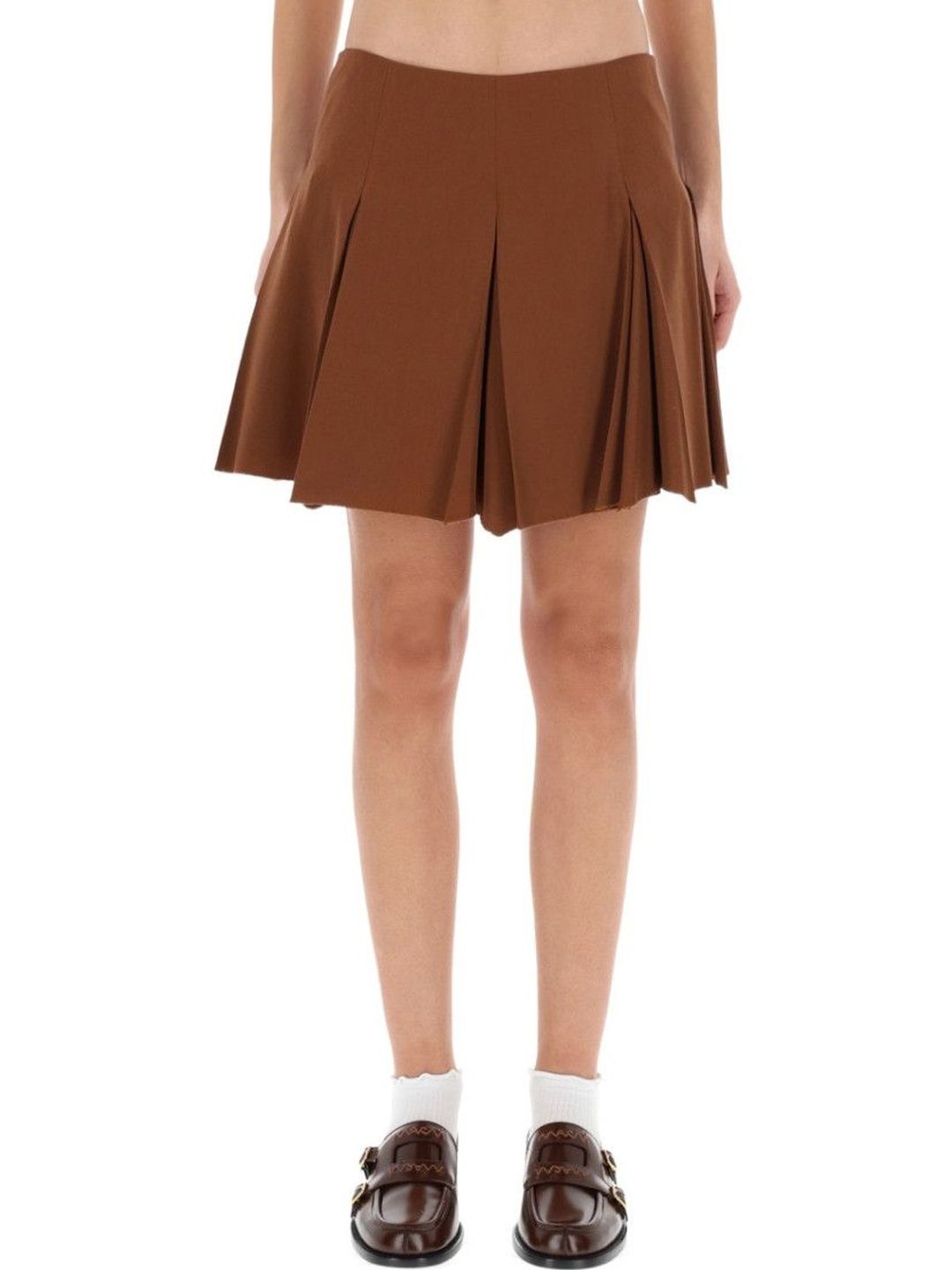 Marni Brown Pleated Mini Skirt-picture-45