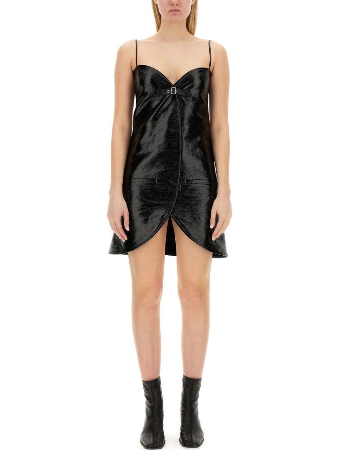 Courreges Black V Neck Mini Dress-picture-2