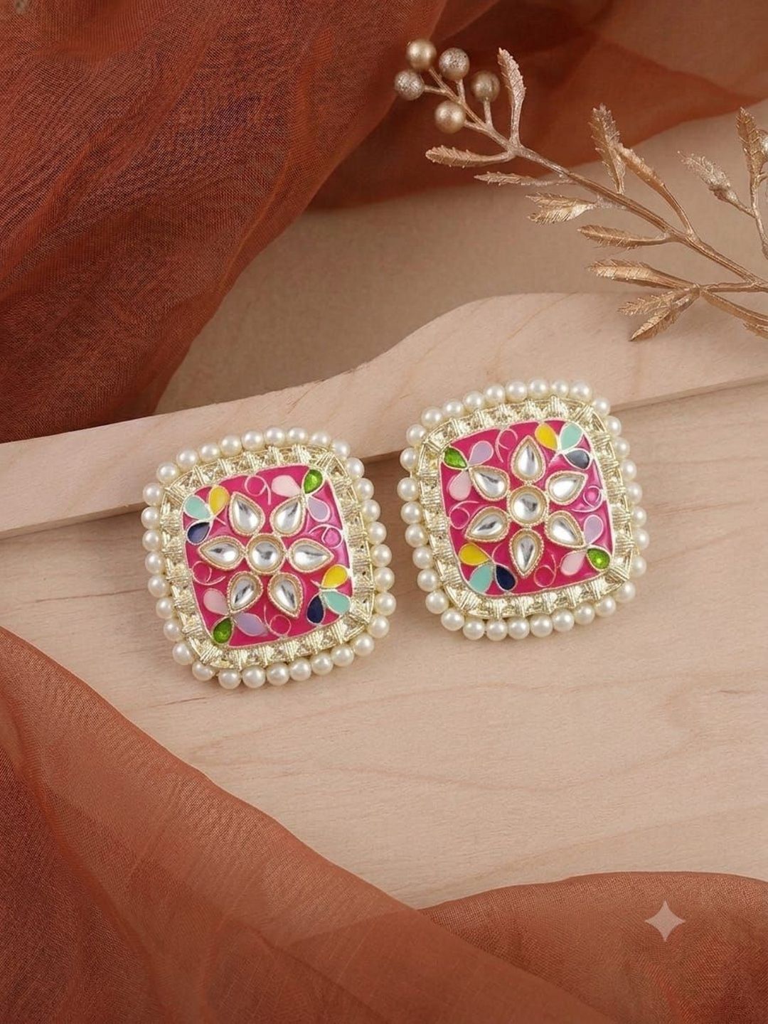 KAVYA JEWELS Square Studs Earrings-picture-27