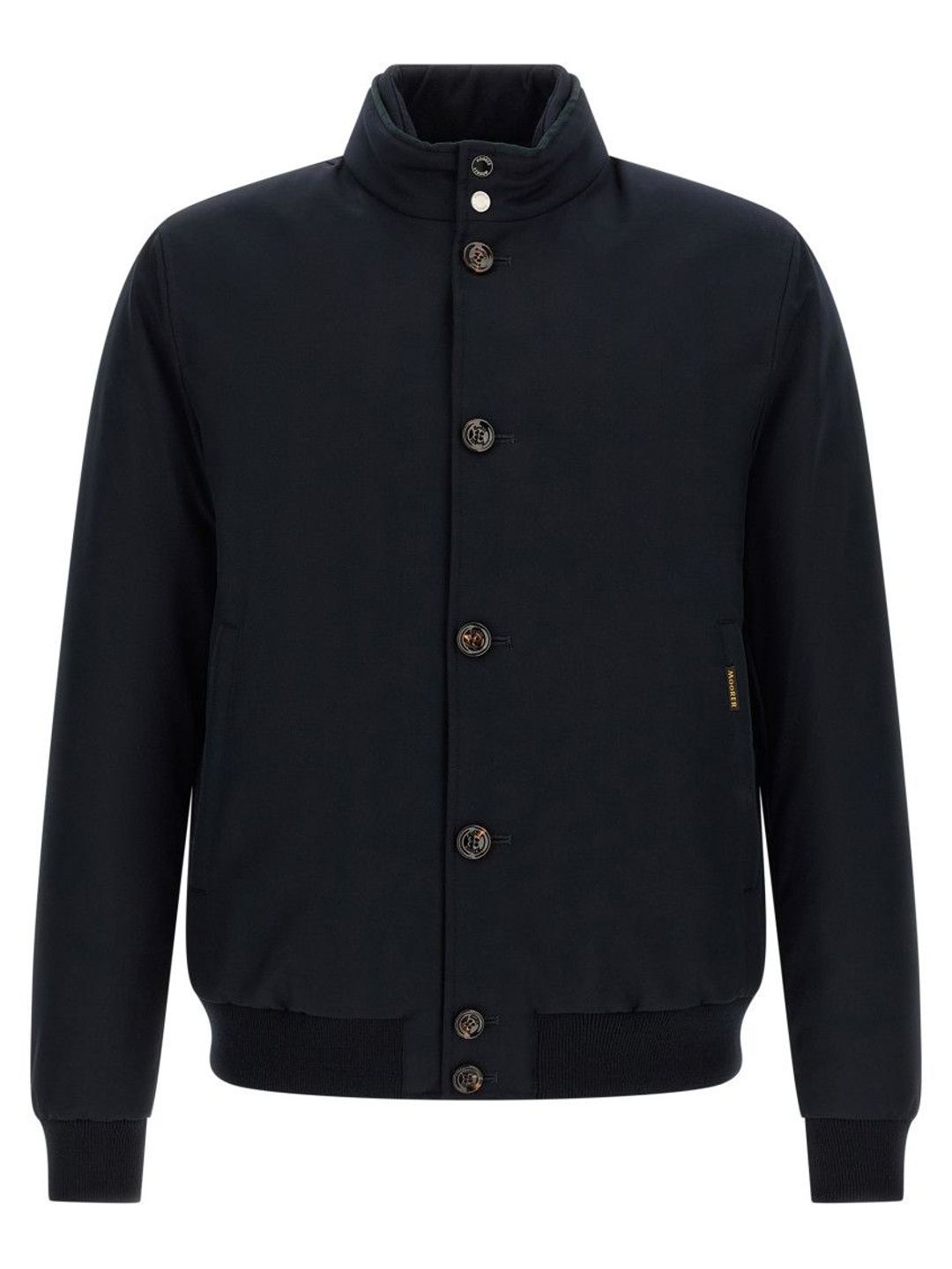 Moorer Blue Solid Mandarin Collar Jacket-picture-48