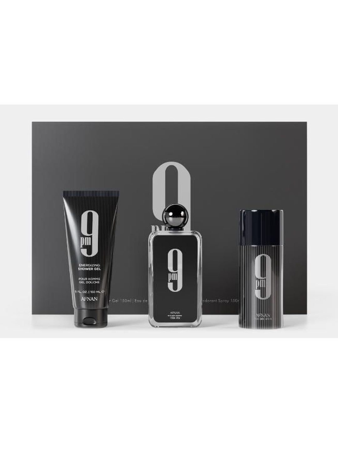 Afnan Set Of 3 9 pm Eau De Parfum - 100 ml Deodorant & Shower Gel - 150 ml Each-image-8