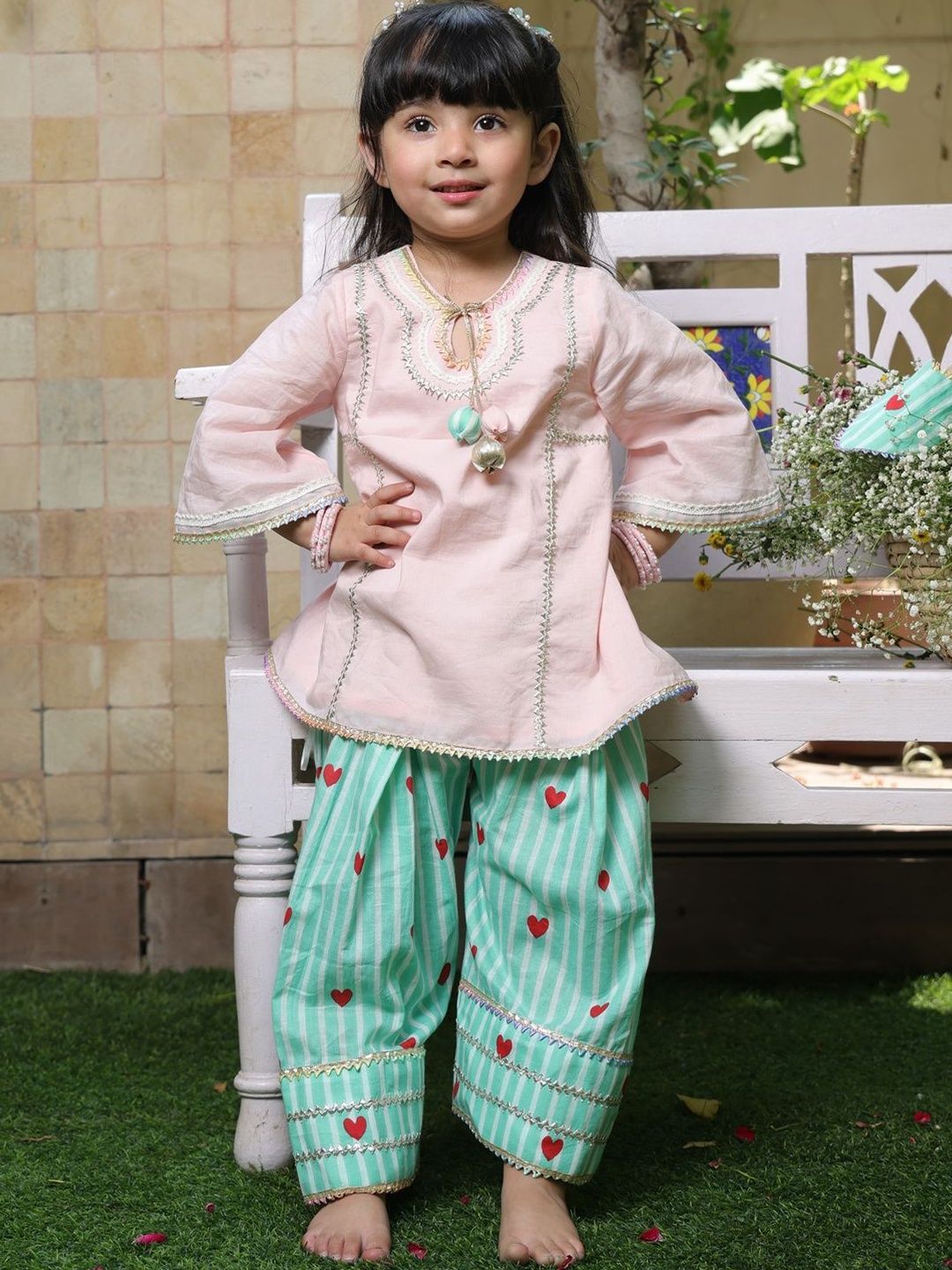 Fayon Kids Girls Regular Kurta with Patiala-picture-41