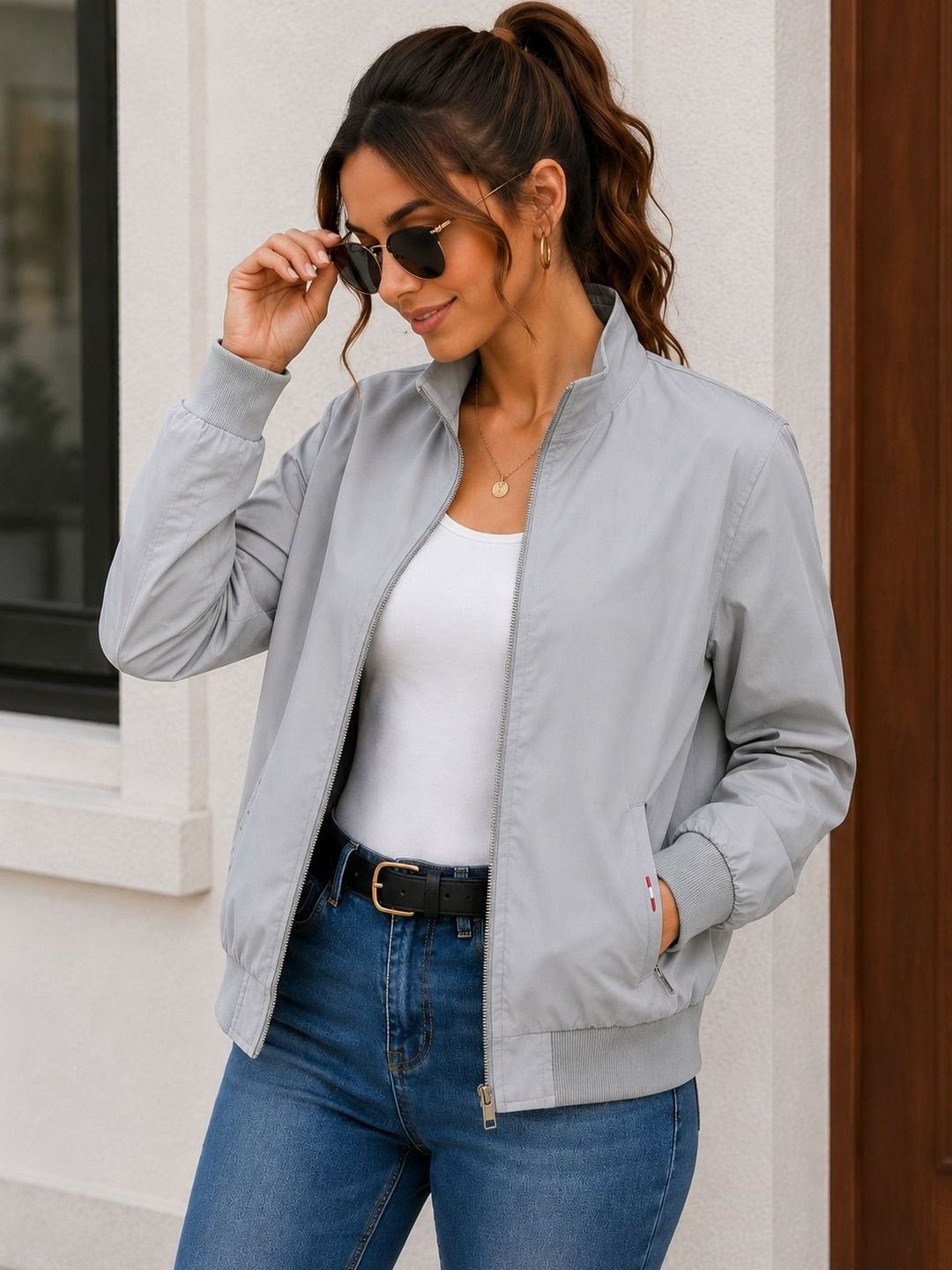 HERE&NOW Women Lightweight Running Bomber Jacket-picture-24