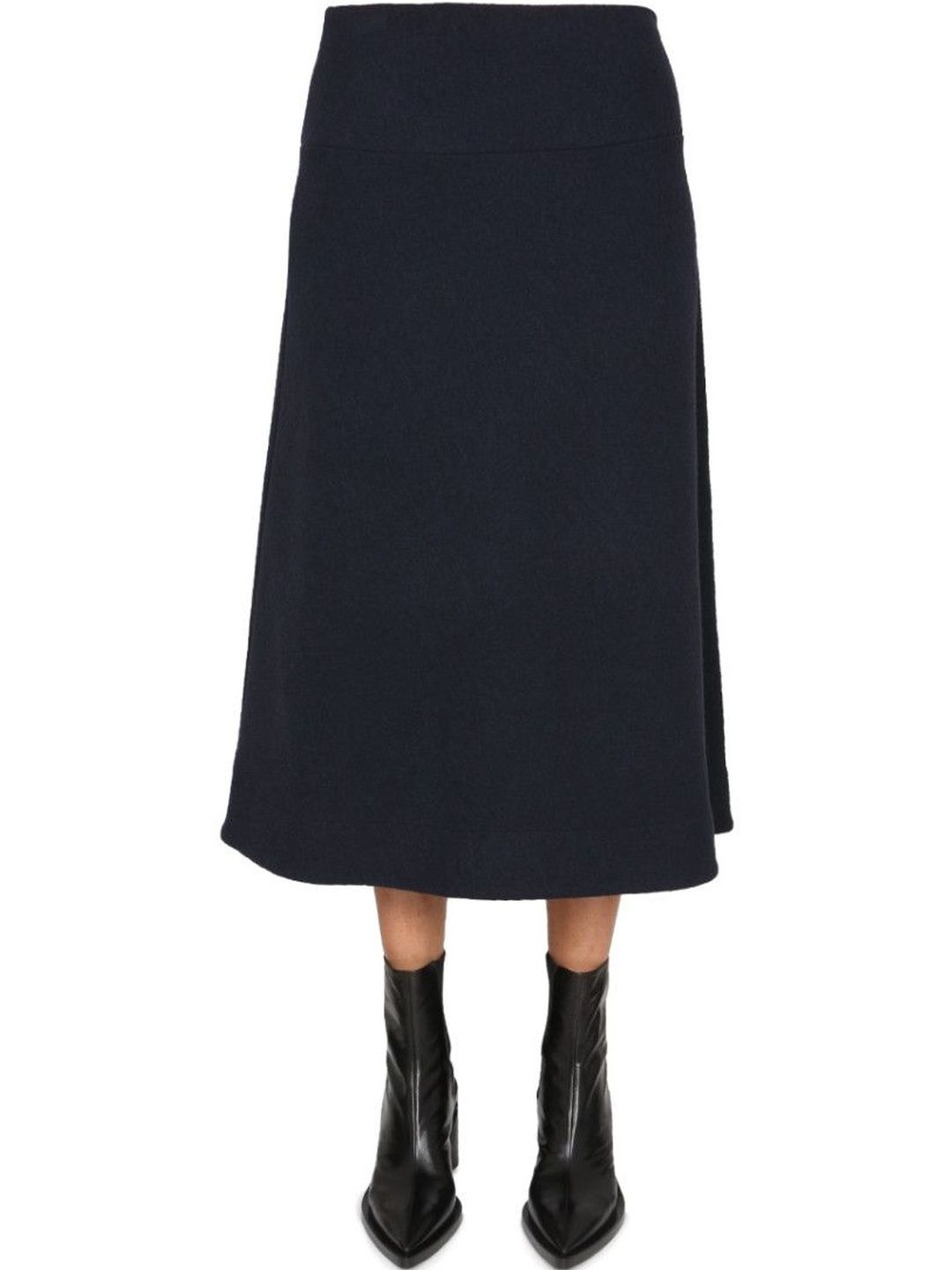 Jil Sander Blue Solid Midi Skirt-picture-39