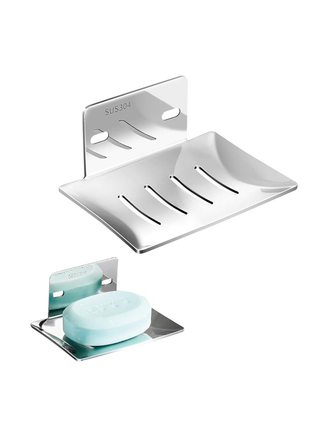 MAYCREATE Steel 2 piece Solid Stainless Steel Soap Dish-image-18