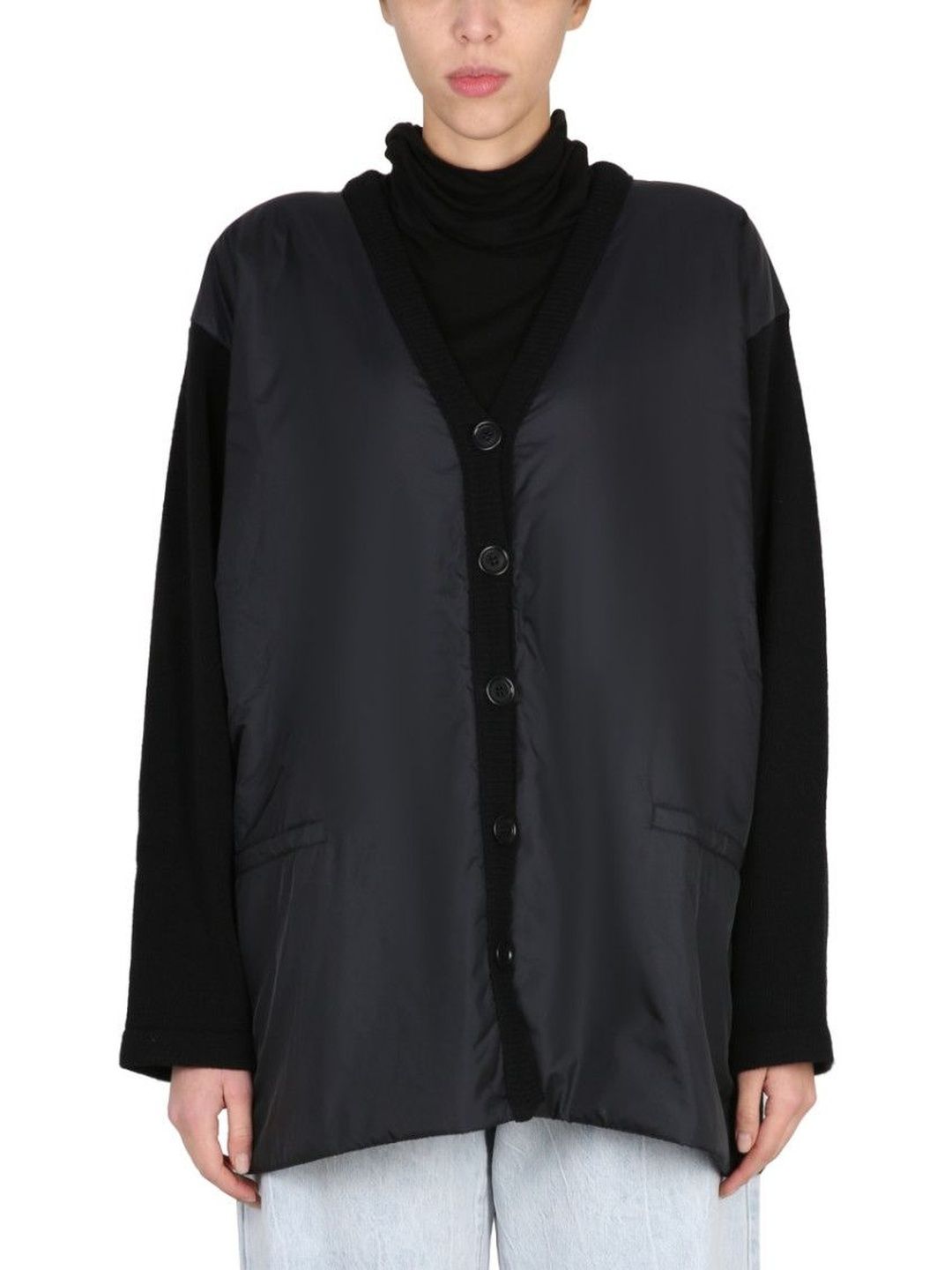 Aspesi Black Solid V Neck Jacket-picture-33