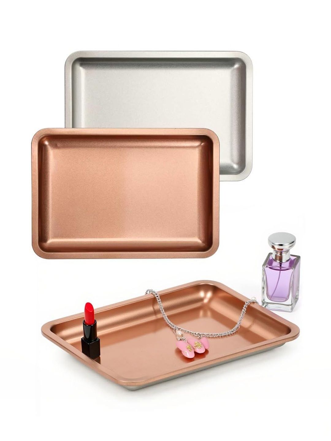 MAYCREATE Silver-Toned & Rose Gold 2 piece Solid Stainless Steel-picture-24