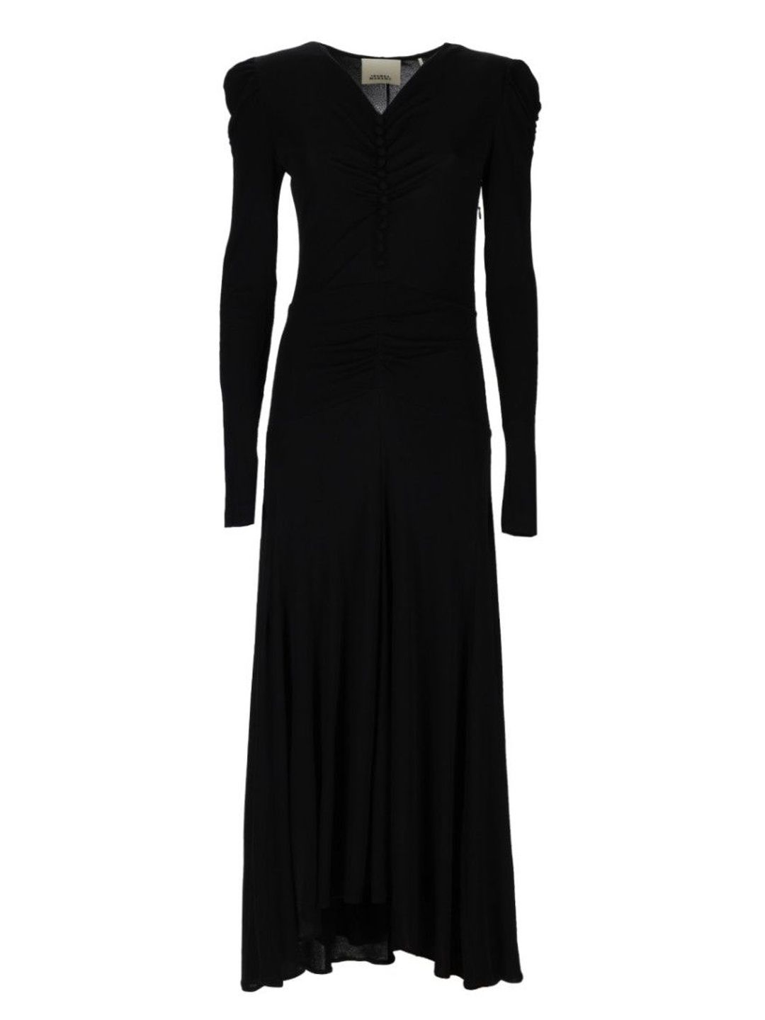Isabel Marant Black Solid V Neck Maxi Dress-picture-11
