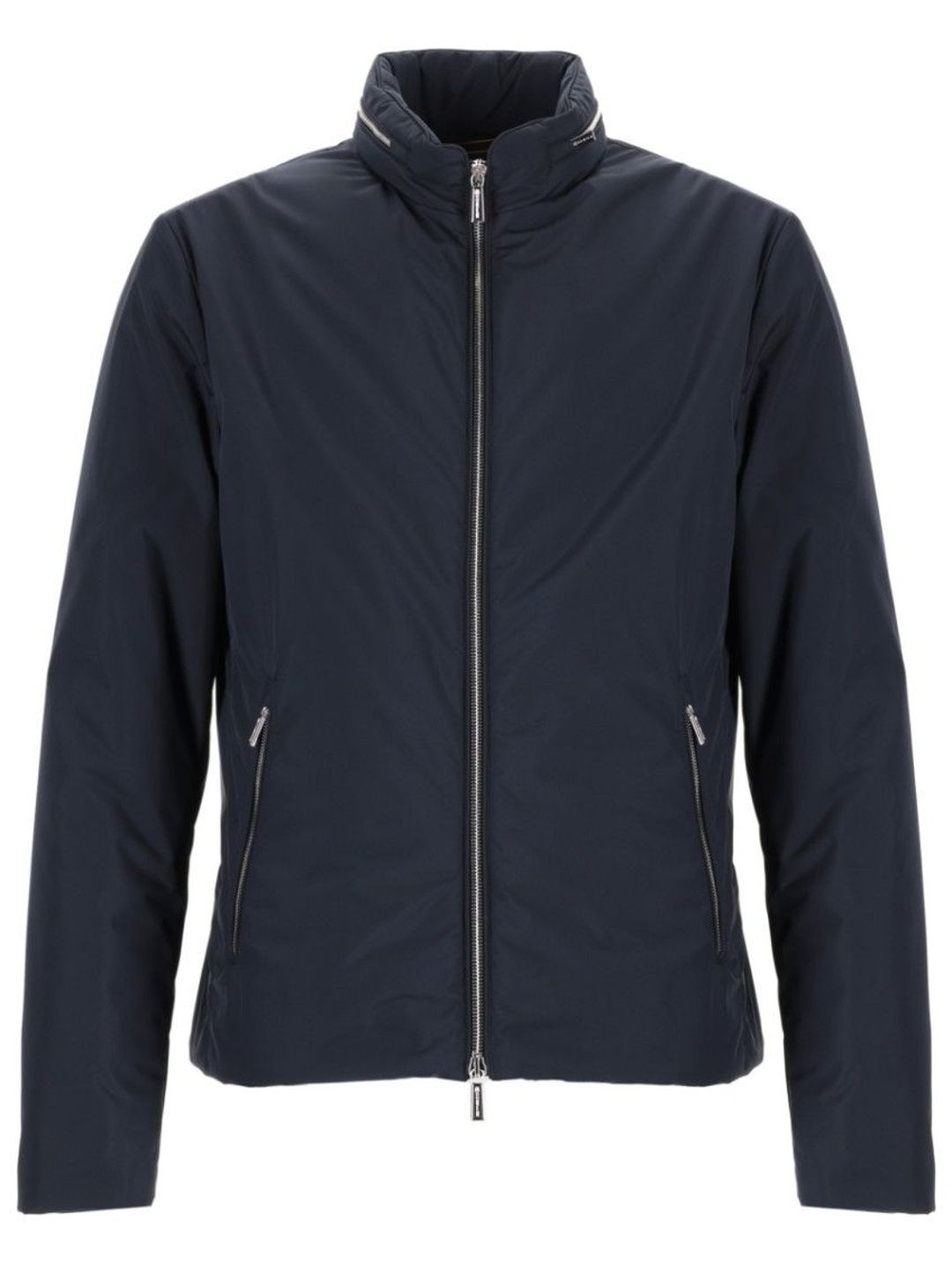 Moorer Navy Blue Solid Mock Collar Jacket-picture-50