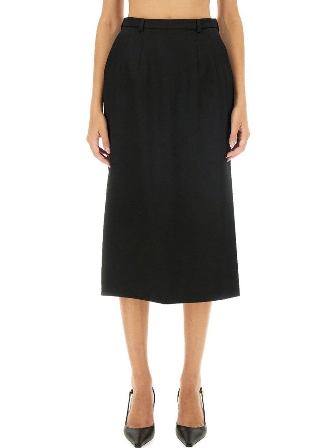 Dolce & Gabbana Black Solid Midi Skirt-picture-20