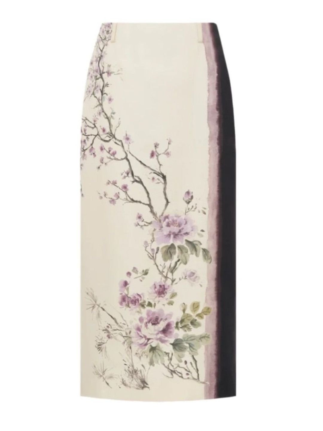 Dior White Floral Midi Skirt-image-36