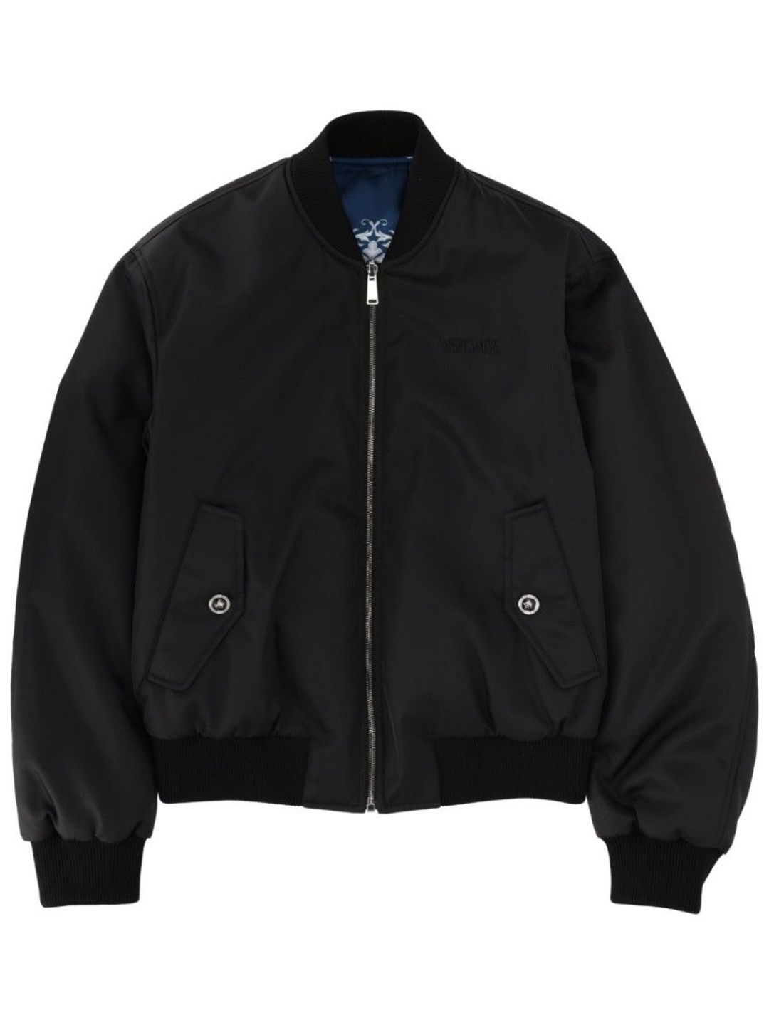 versace Black Solid Mock Collar Jacket-picture-49