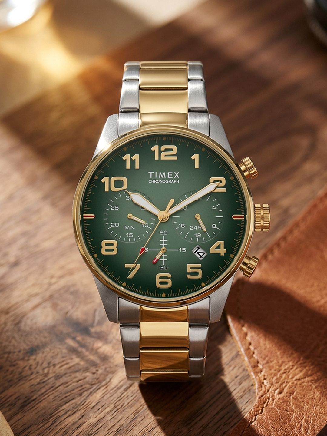 Timex Men Stainless Steel Dial & Bracelet Style Straps Chronograph Wat