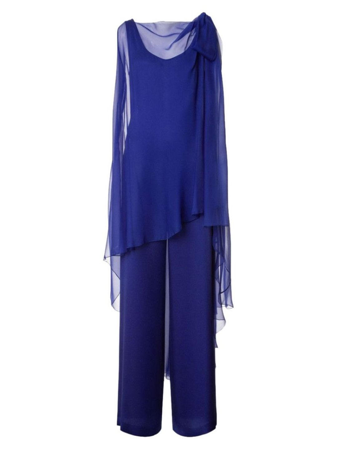 alberta ferretti Royal Blue Solid Scoop Neck Jumpsuit-picture-22