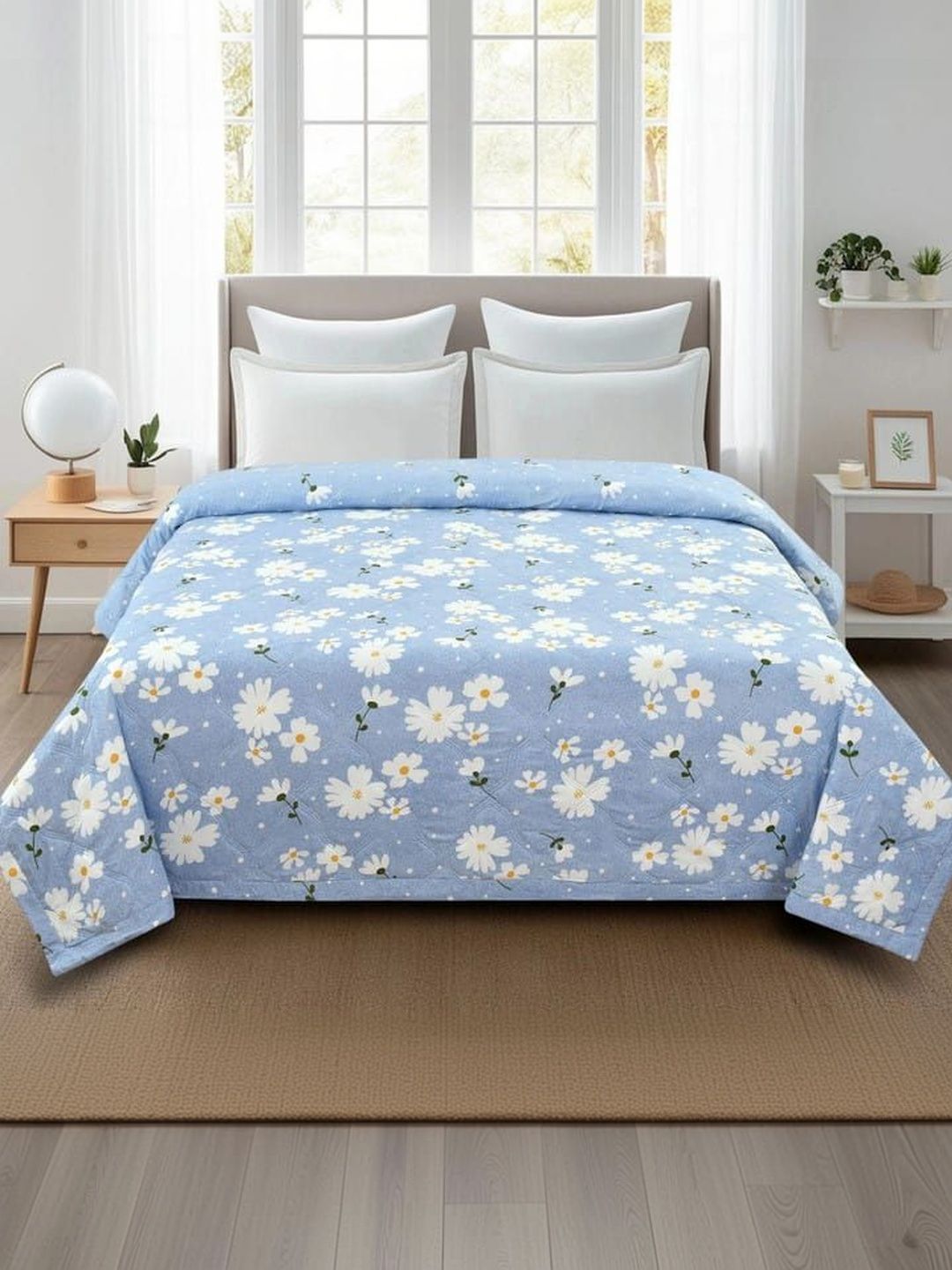 Comfowell Blue Floral AC Room 210 GSM Comforter-image-14