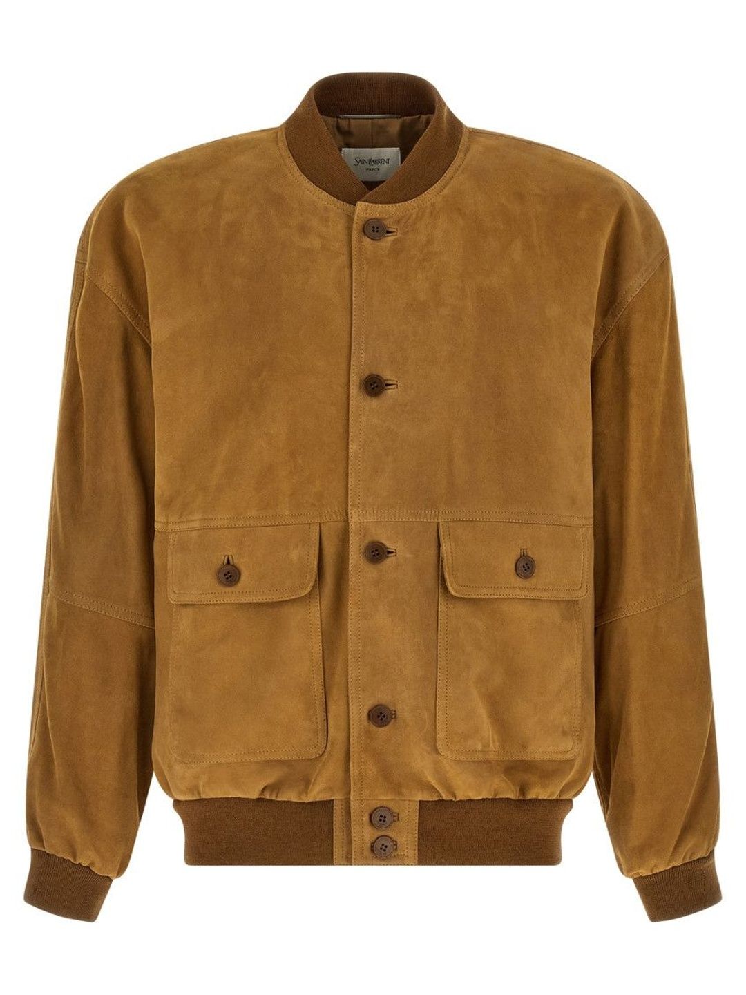 Saint Laurent Brown Solid Bomber Jackets-picture-47
