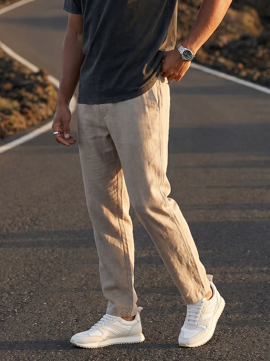 The Roadster Life Co. Men Straight Fit Chinos Trousers-picture-58