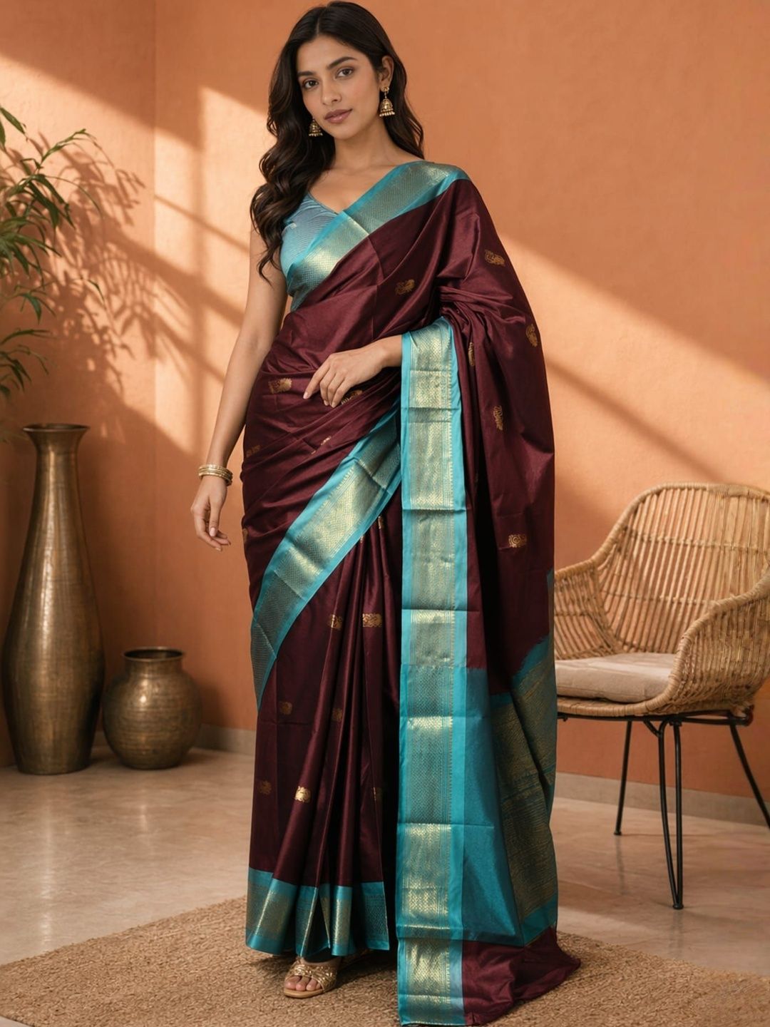 Dhaaga Ghar Zari Pure Cotton Kanjeevaram Saree-picture-25