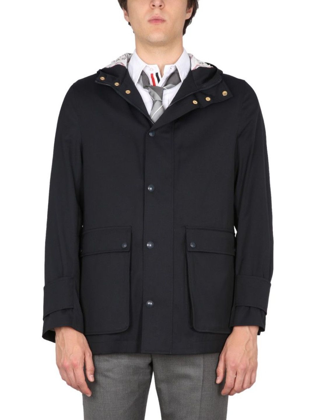 thom browne Blue Solid Hood Jacket-picture-34