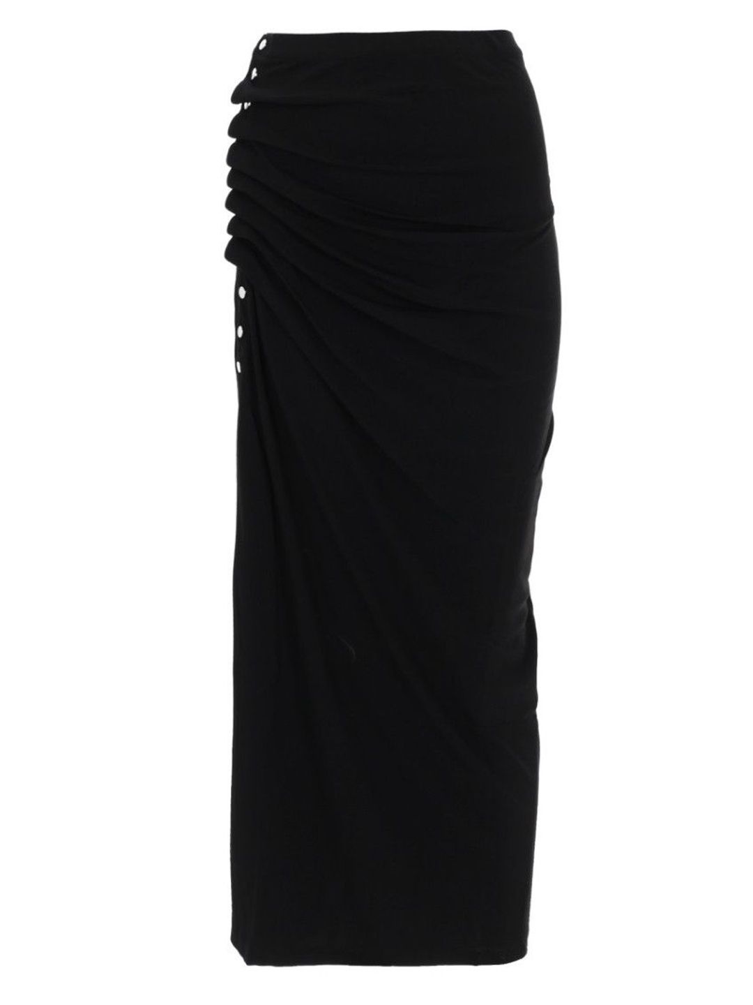 Rabanne Black Solid Midi Skirt-image-26