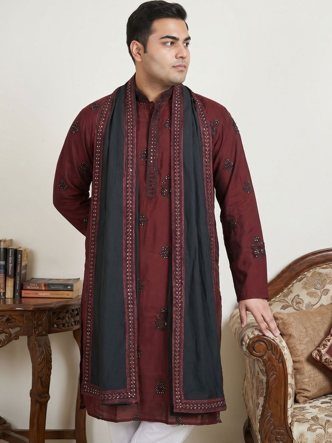 Jompers Men Embellished Sequinned Kurta-picture-55