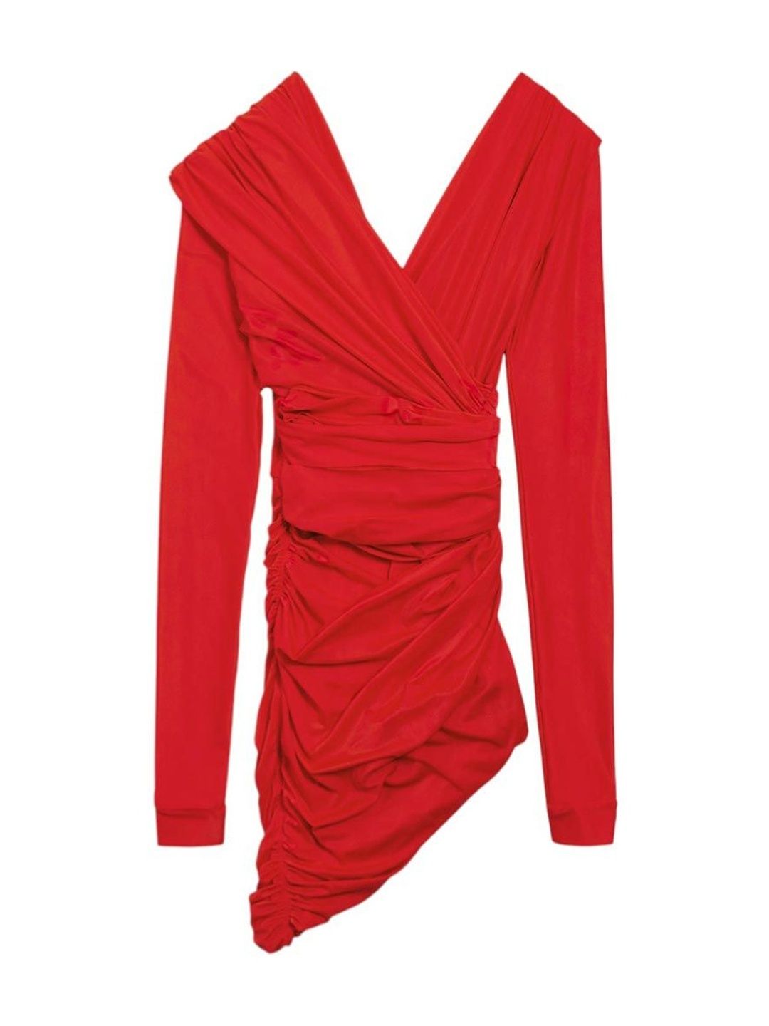 Balenciaga Red Asymmetric Mini Dress-picture-13