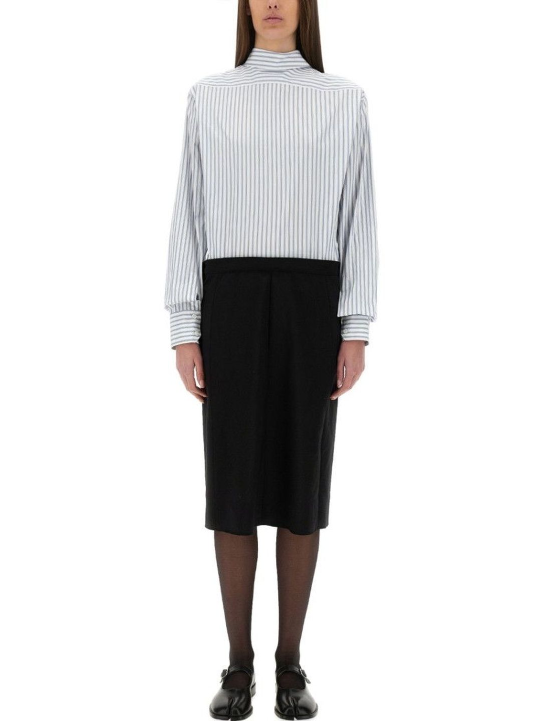 Maison Margiela Multicolor Stripes Mock Collar Dress-picture-38