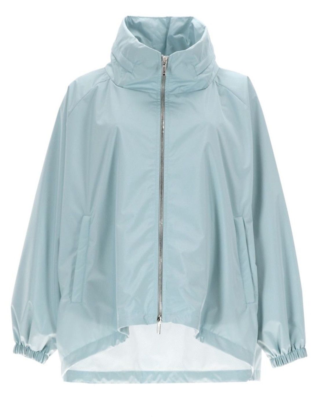 Moorer Blue Solid Mock Collar Jacket-picture-34