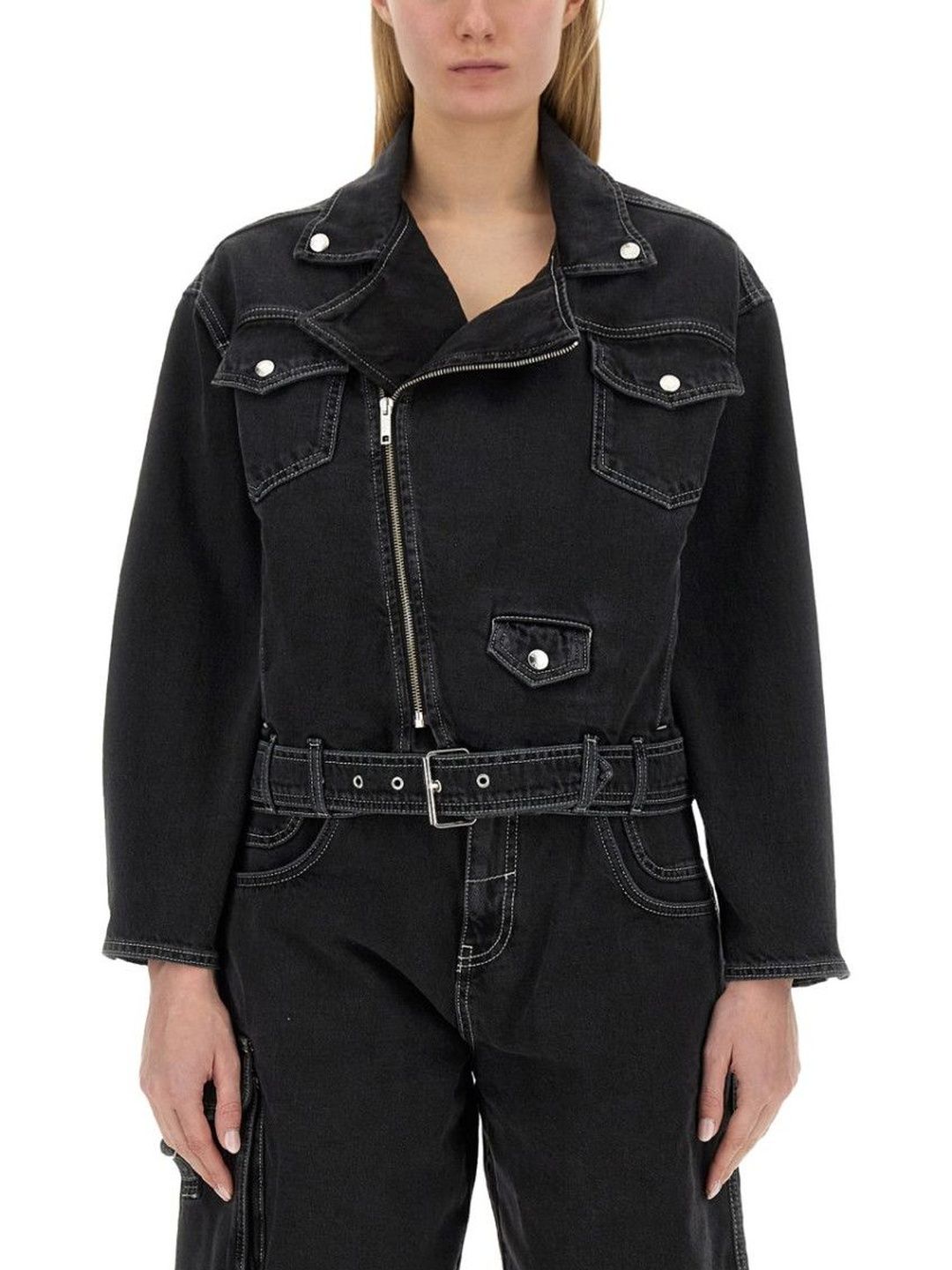 MOSCHINO Black Solid Notched Lapel Jacket-picture-31