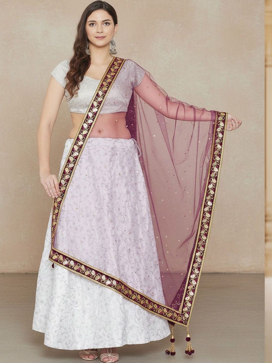 KALINI Ethnic Motifs Embroidered Dupatta with Sequinned-picture-18