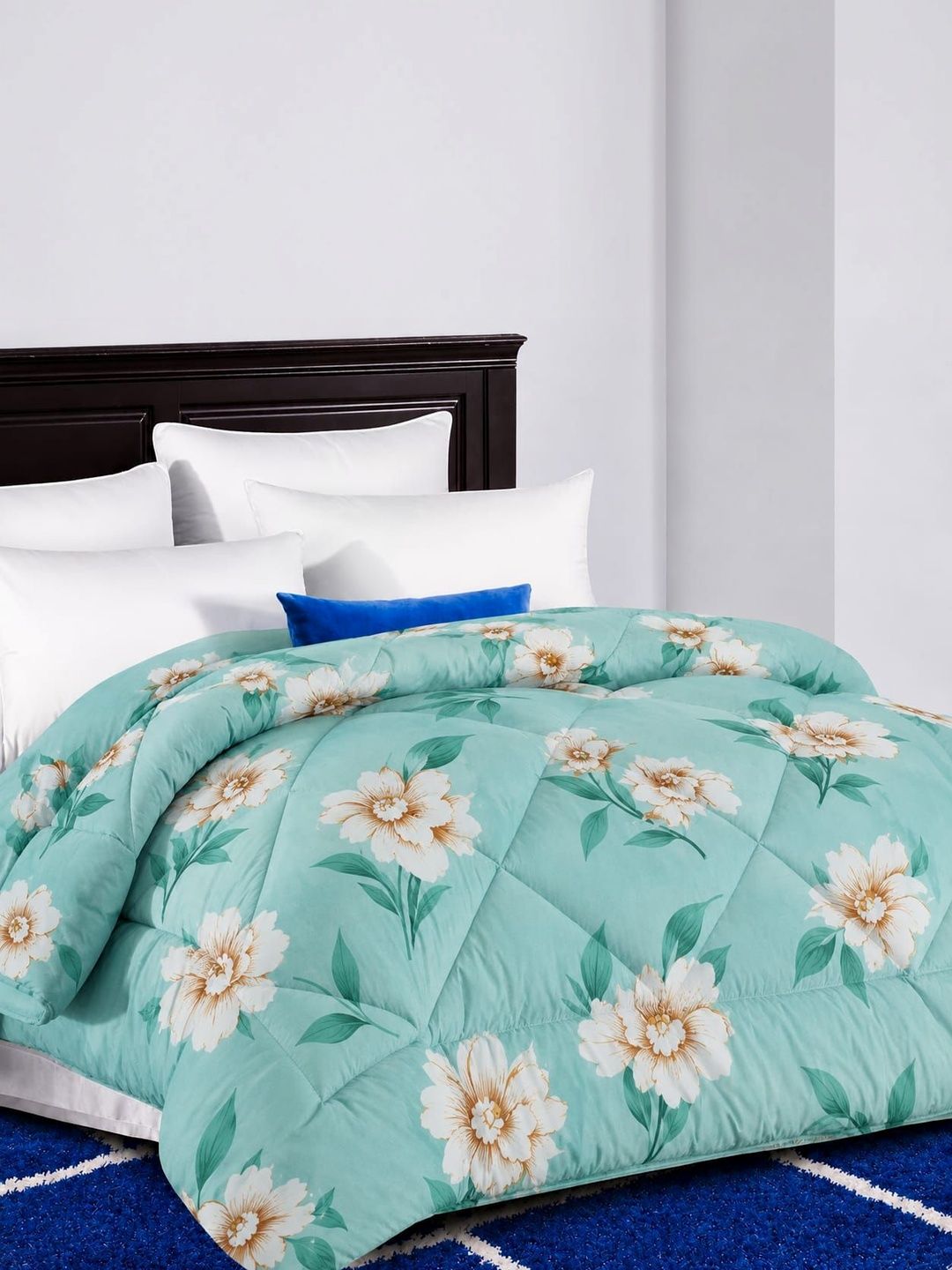 Comfowell Sea Green Floral Microfiber Heavy Winter 500 GSM Comforter-picture-44