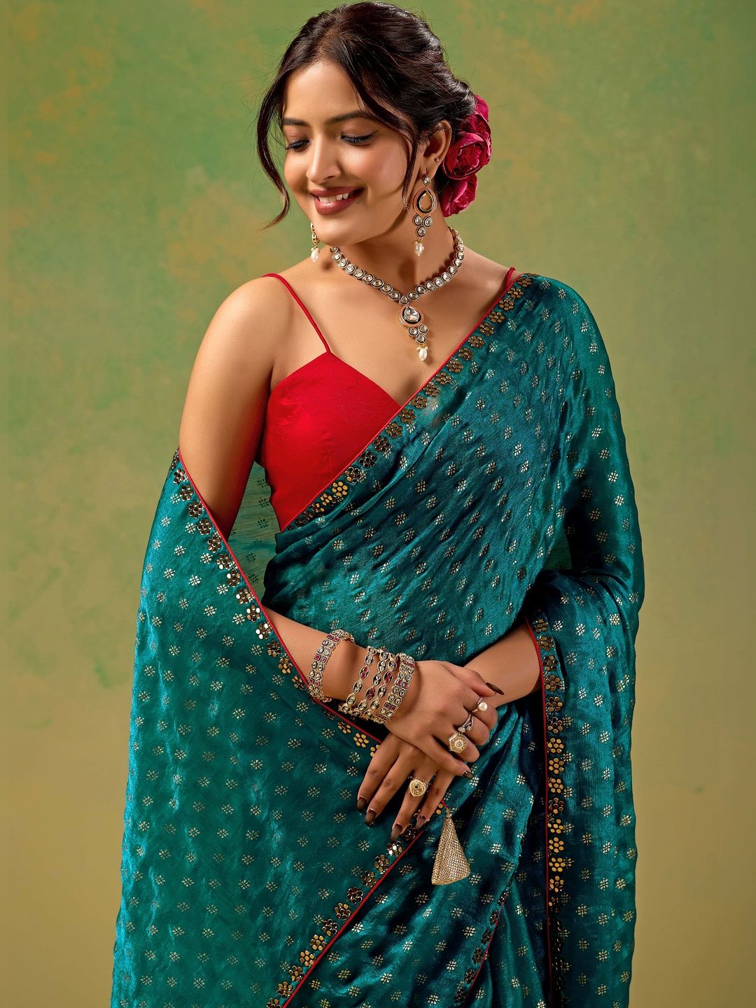 KIYAA FASHION Zari Tissue Saree-picture-18