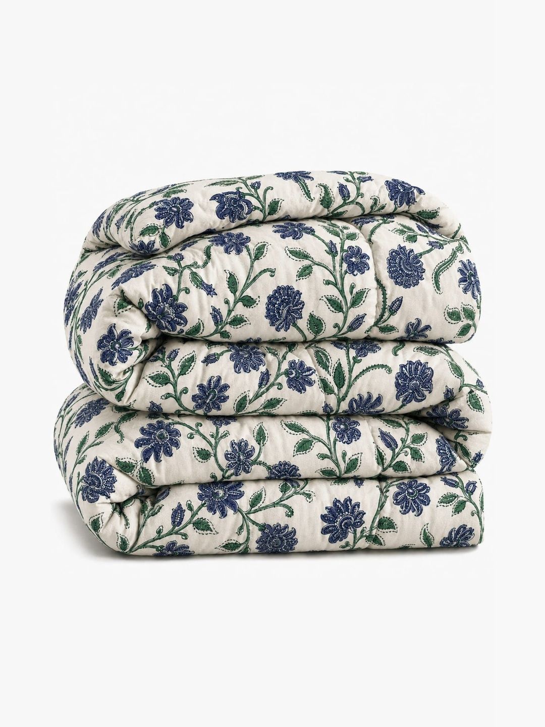 Comfowell Blue Floral Microfiber Heavy Winter 300 GSM Comforter-image-33