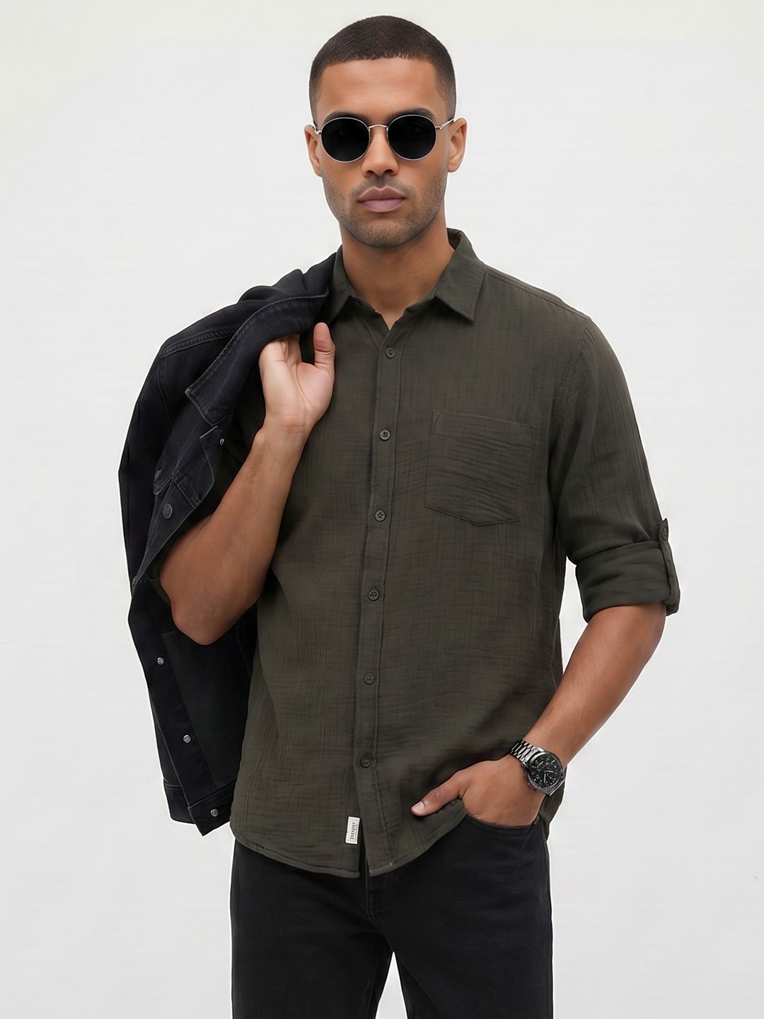 The Roadster Life Co. Textured Pure Cotton Casual Shirt-picture-26